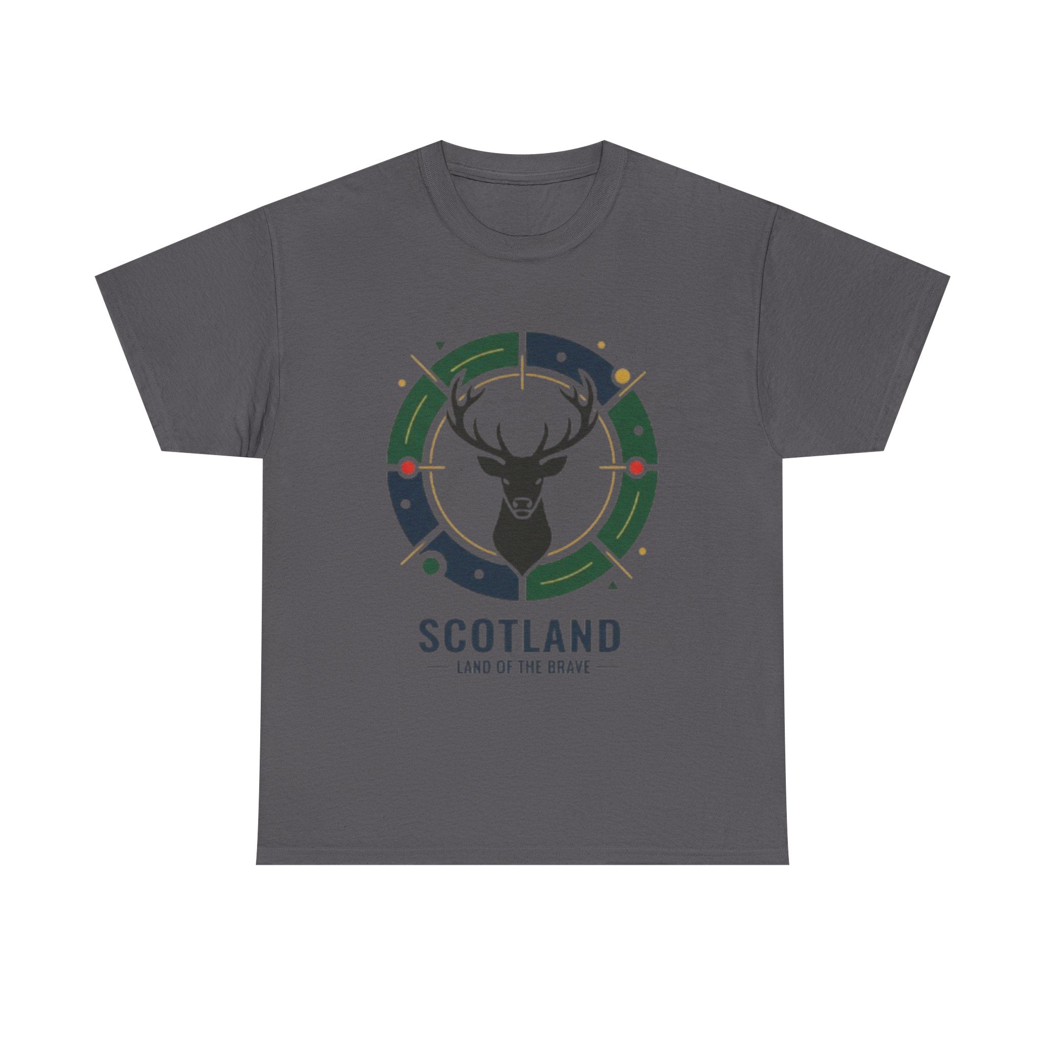 Scotland Stag Crest T‑Shirt — "Scotland: Land of the Brave" Graphic Tee
