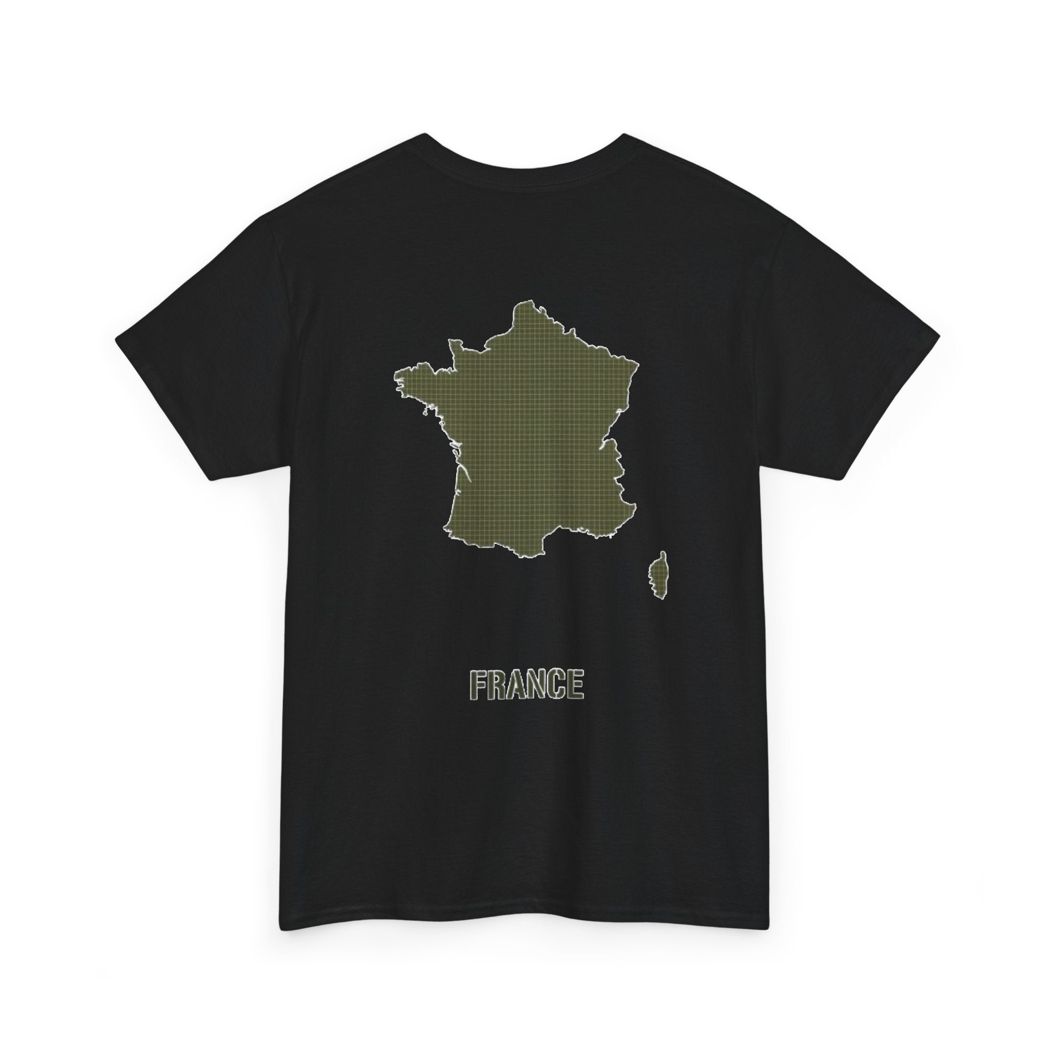 France Map T-Shirt — Minimalist Olive France Map Tee