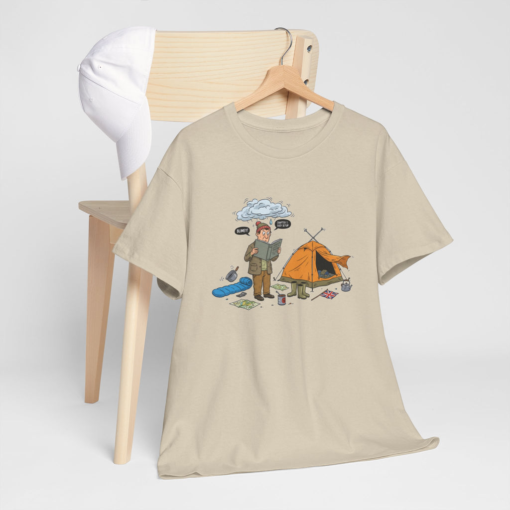 Retro Mountain Camping Graphic T-Shirt — Vintage Campfire Adventure Tee