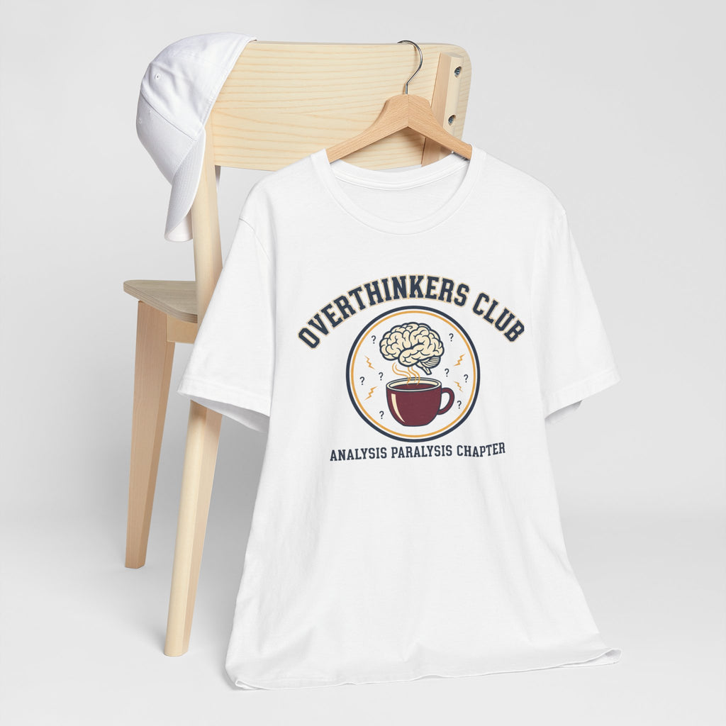 Overthinkers Club Tee | irony club shirt, varsity style shirt