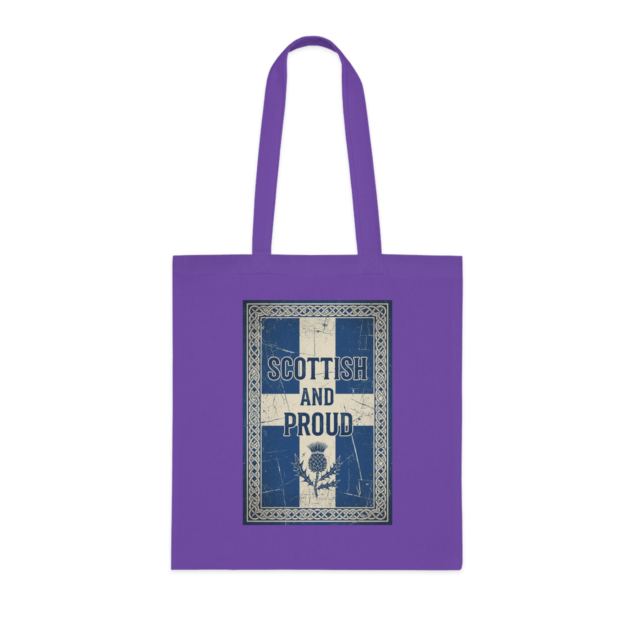 Scottish and Proud Tote Bag — Vintage Flag Thistle Cotton Tote
