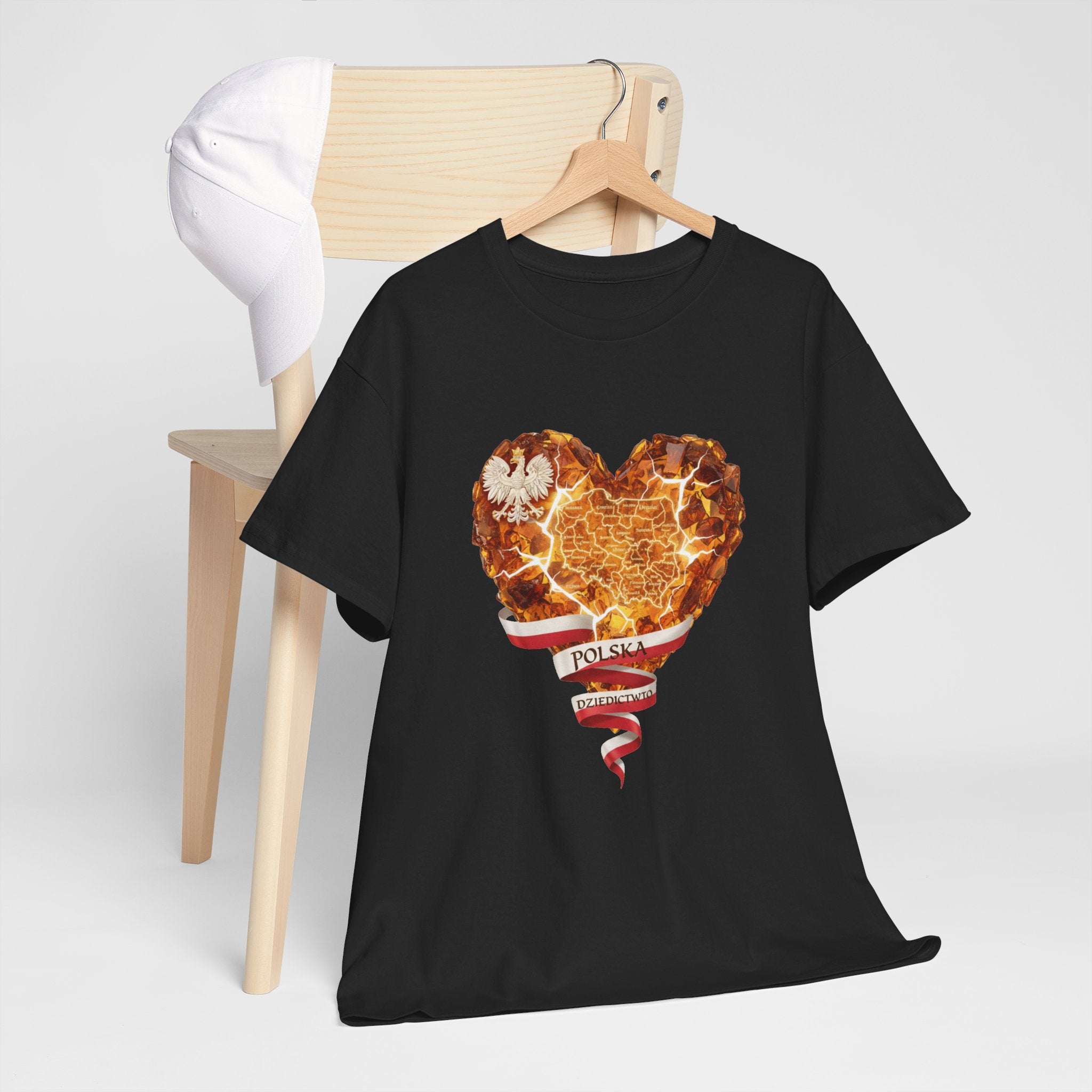 Polish Pride Heart Flame Tee | Polska Heritage T-Shirt