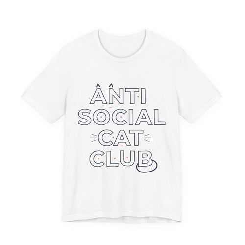 Anti Social Cat Club T-Shirt — Funny Minimal Typography Tee — product image 2