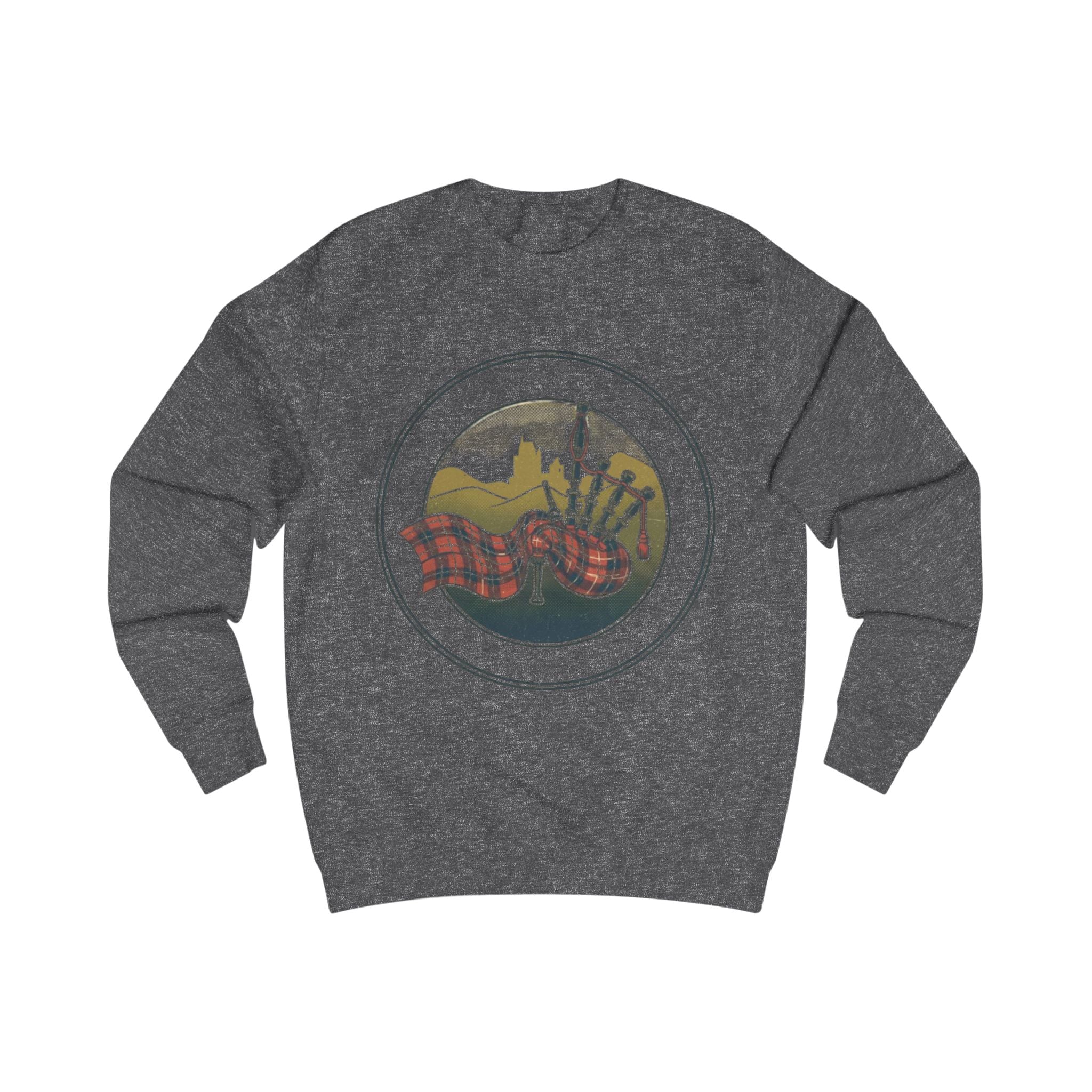 Scottish Bagpipes Sweatshirt — Vintage Tartan Highland Music Crewneck