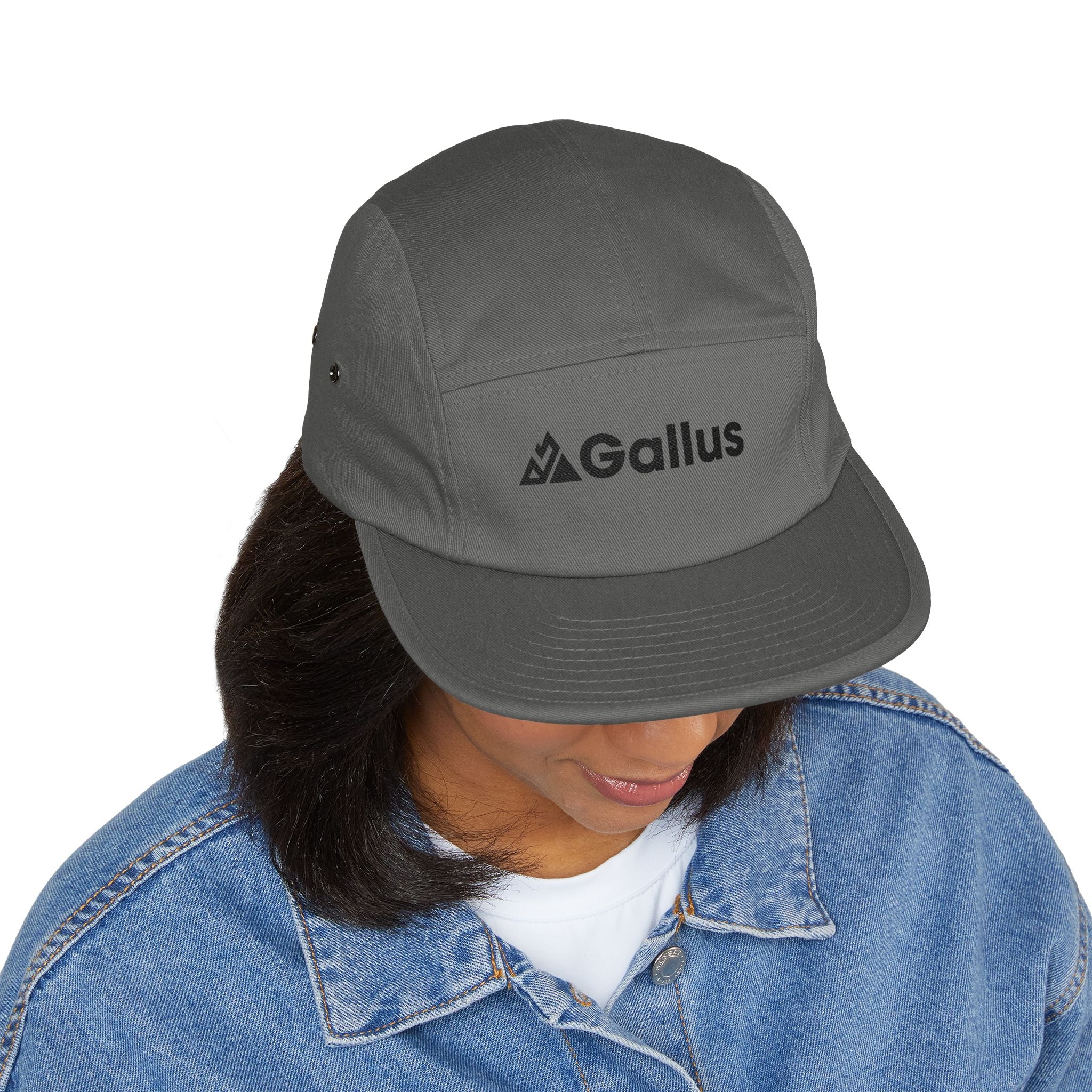 Gallus Embroidered 5-Panel Cap — Minimal Logo Cotton Camper Hat