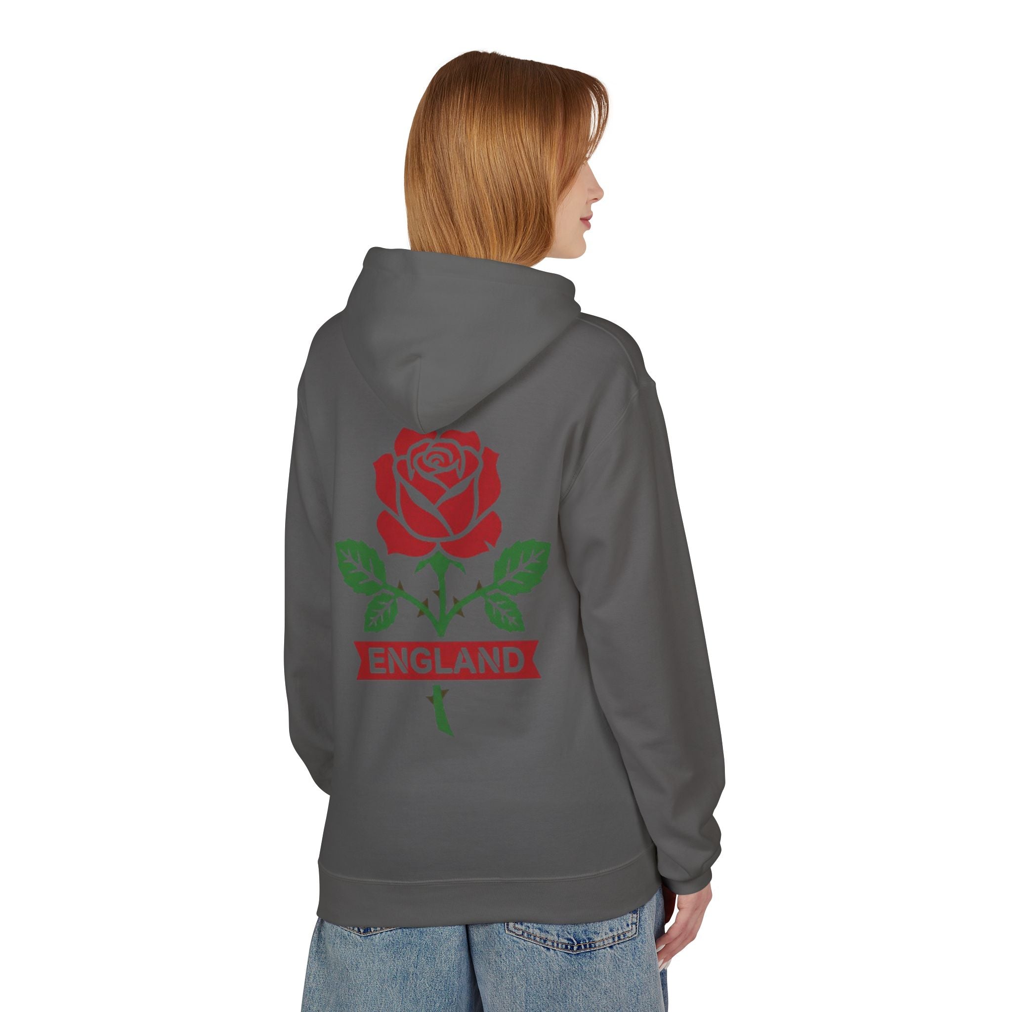 England Rose Hoodie – Classic Red Rose Emblem Sweatshirt