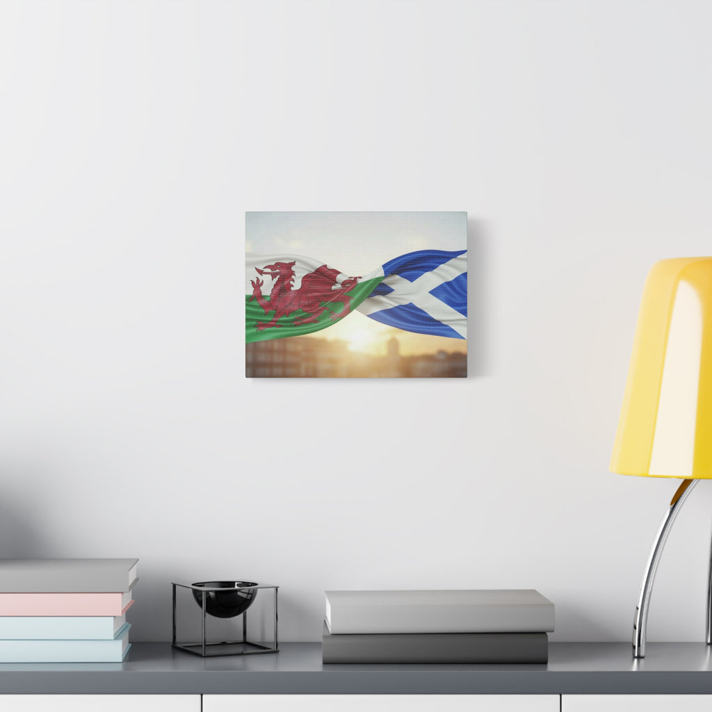 Wales and Scotland Flag Canvas Print — Matte Stretched Wall Art
