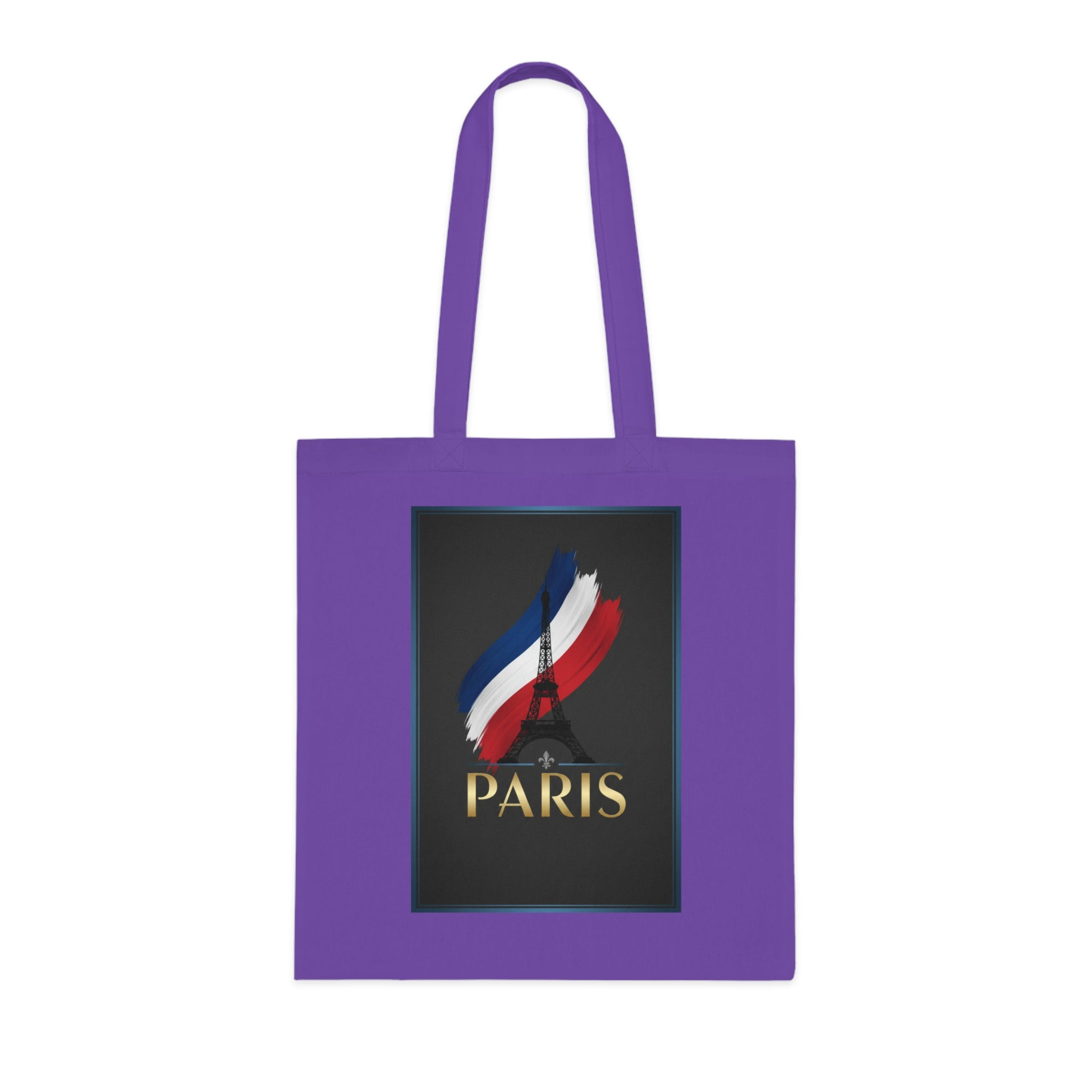 Paris Tricolor Cotton Tote Bag — Eiffel Tower Travel Souvenir
