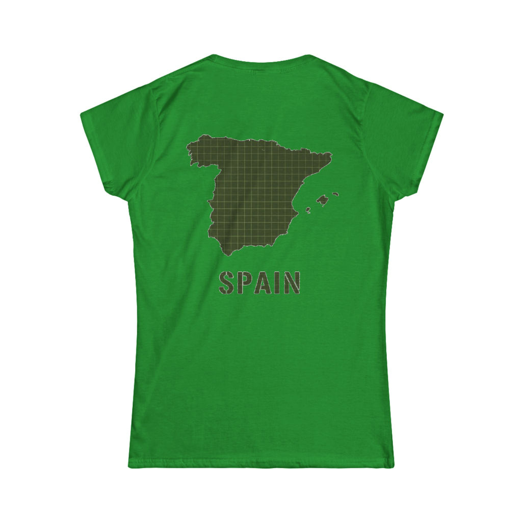 Spain Map Womens Tee — Gallus Logo Travel T‑Shirt