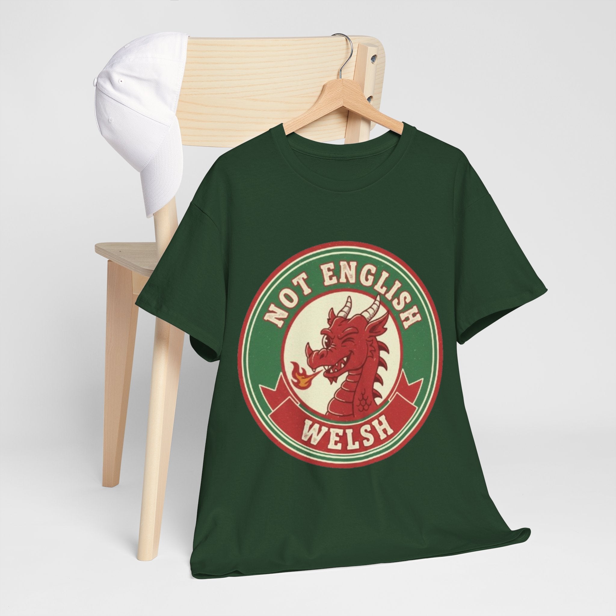 Not English Welsh T‑Shirt — Funny Wales Dragon Tee for Welsh Pride