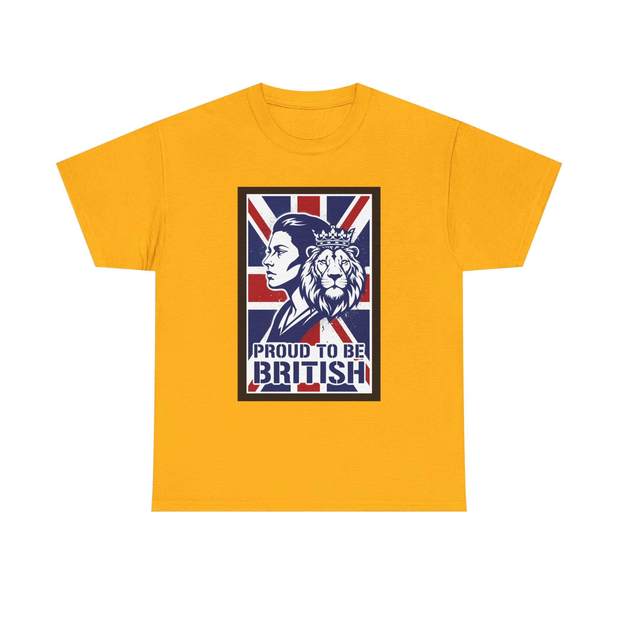 Proud to Be British T-Shirt – Union Jack Lion Graphic Tee