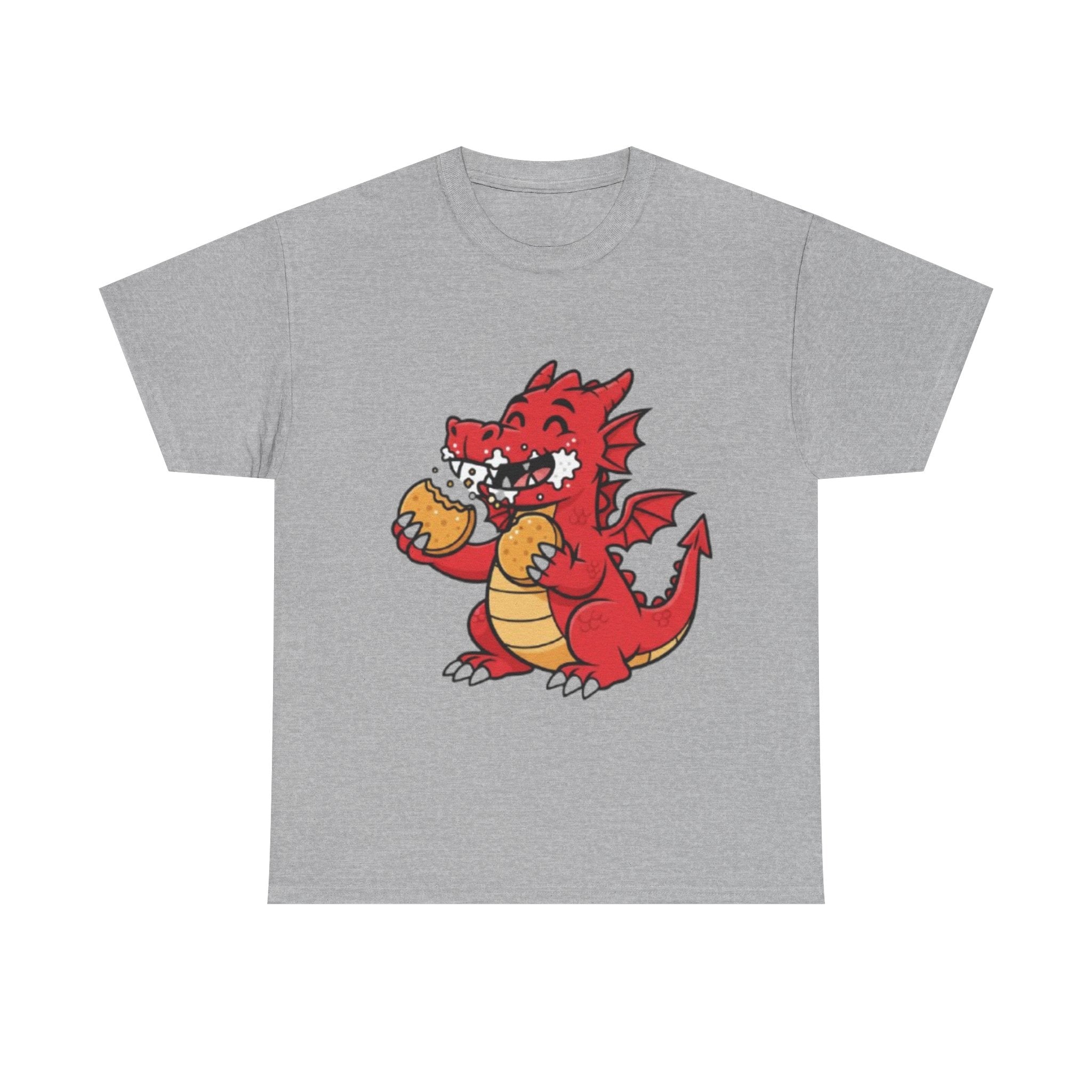 Red Dragon Eating Tacos T-Shirt — Cute Cartoon Taco Lover Tee