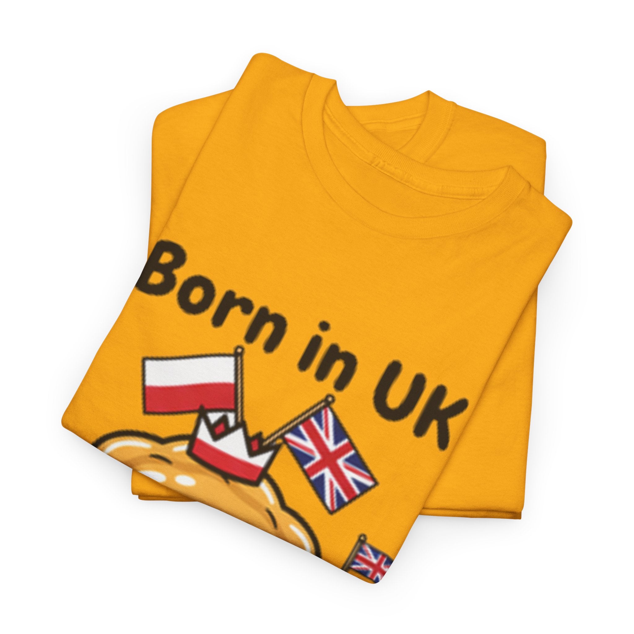 Born in UK Pierogi T‑Shirt — Funny Polish‑British Pride Tee