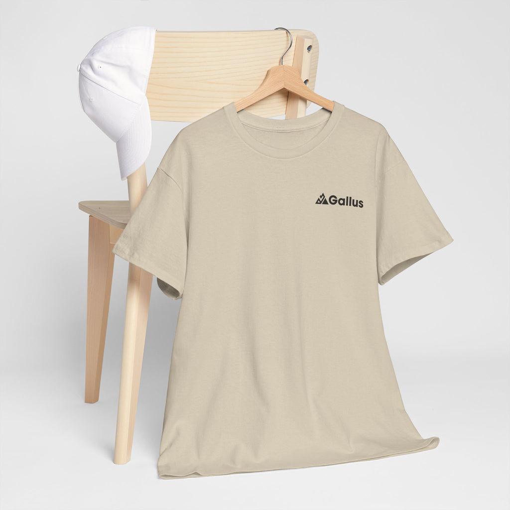 Mountain Sunset Graphic Tee — Vintage Nature Poster Back Print