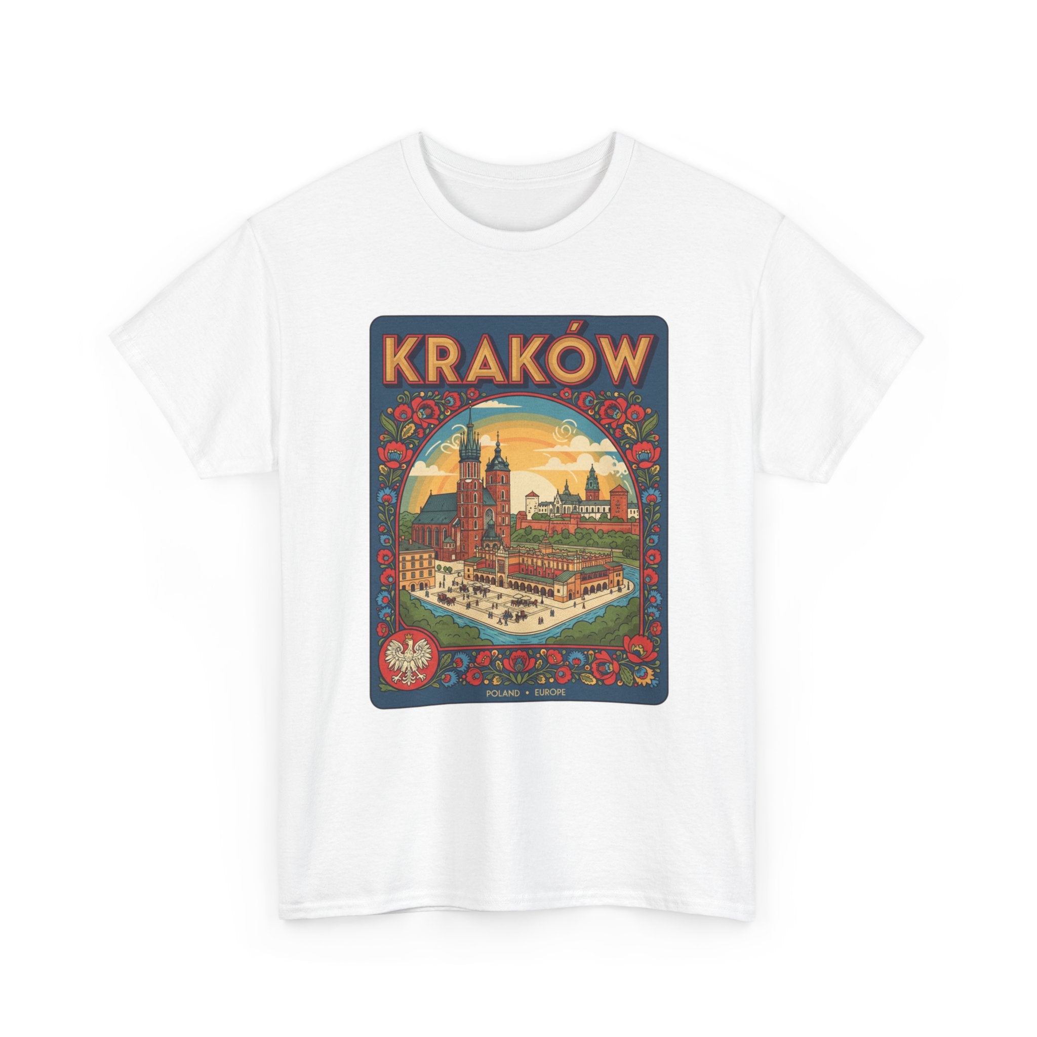 Kraków Vintage Travel T‑Shirt — Retro Polish Cityscape Tee