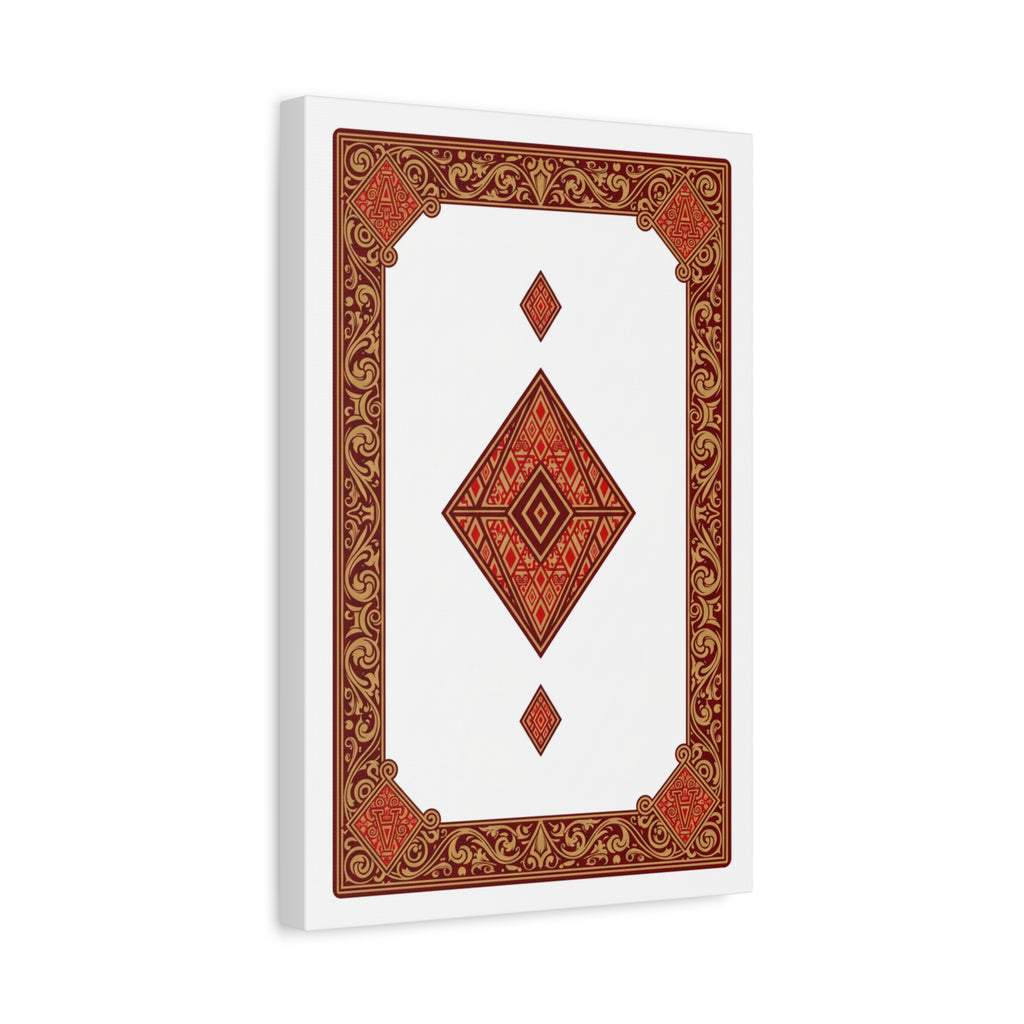 Red Geometric Diamond Canvas Art — Stretched Matte Wall Decor