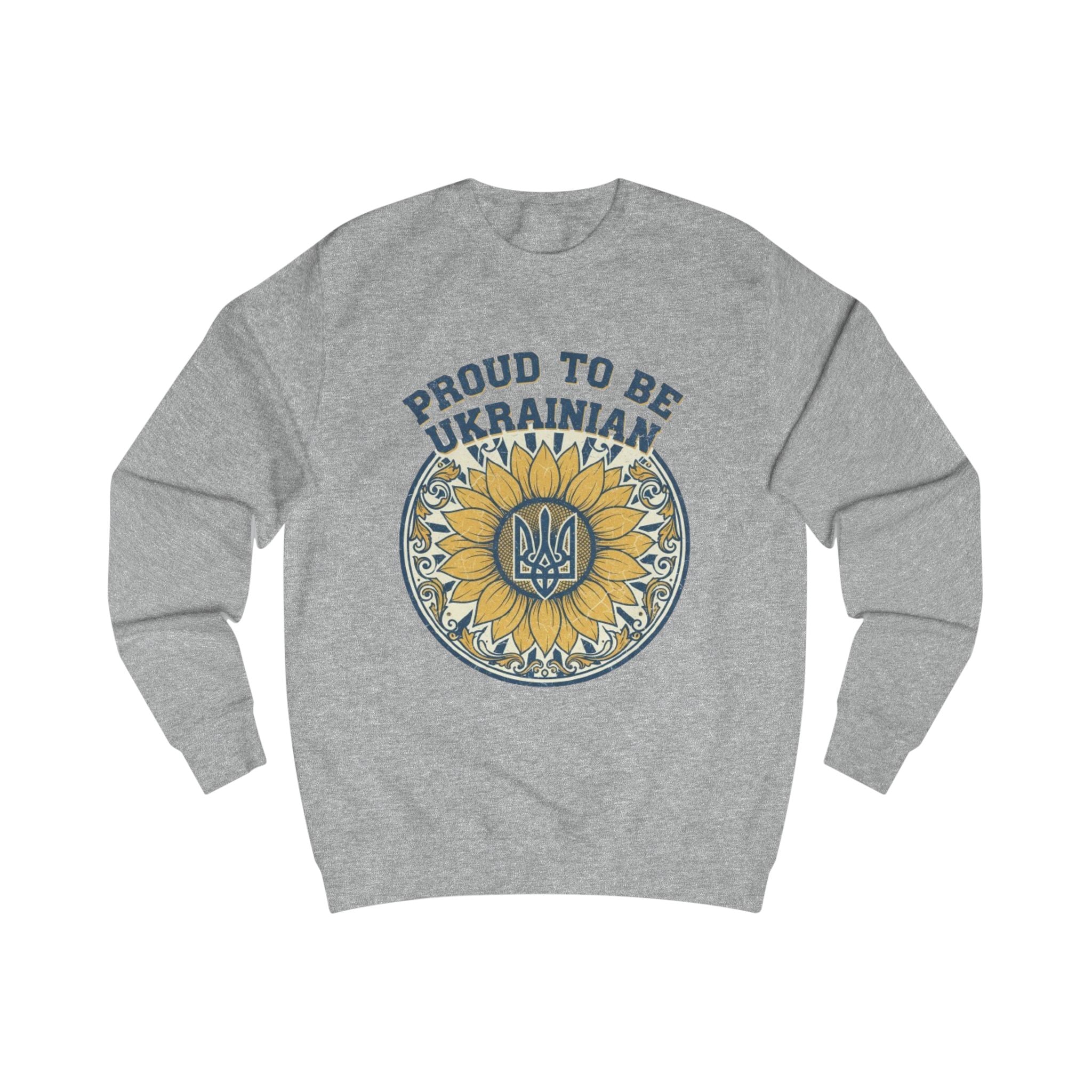 Proud to Be Ukrainian Sweatshirt — Sunflower & Tryzub Heritage Crewneck