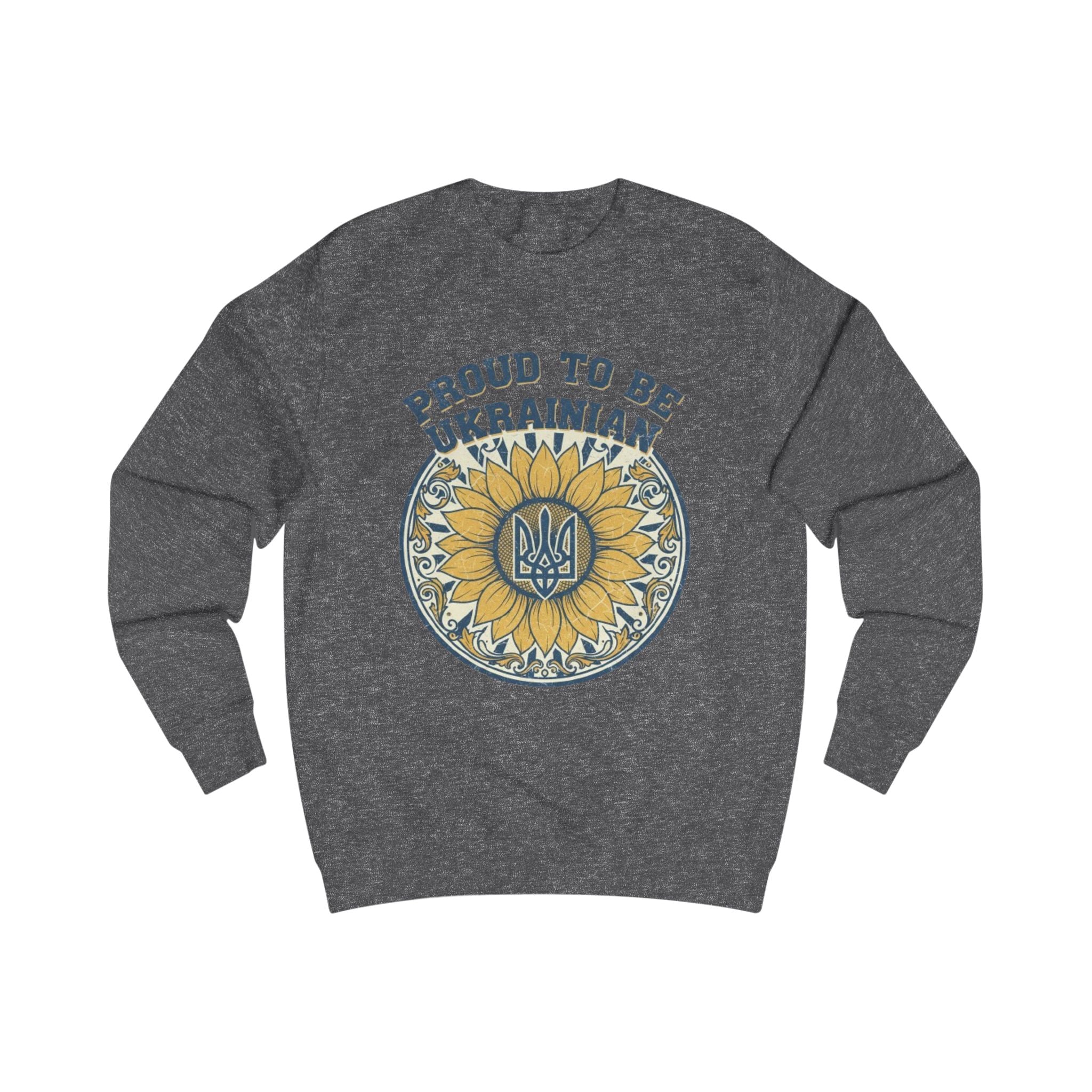 Proud to Be Ukrainian Sweatshirt — Sunflower & Tryzub Heritage Crewneck