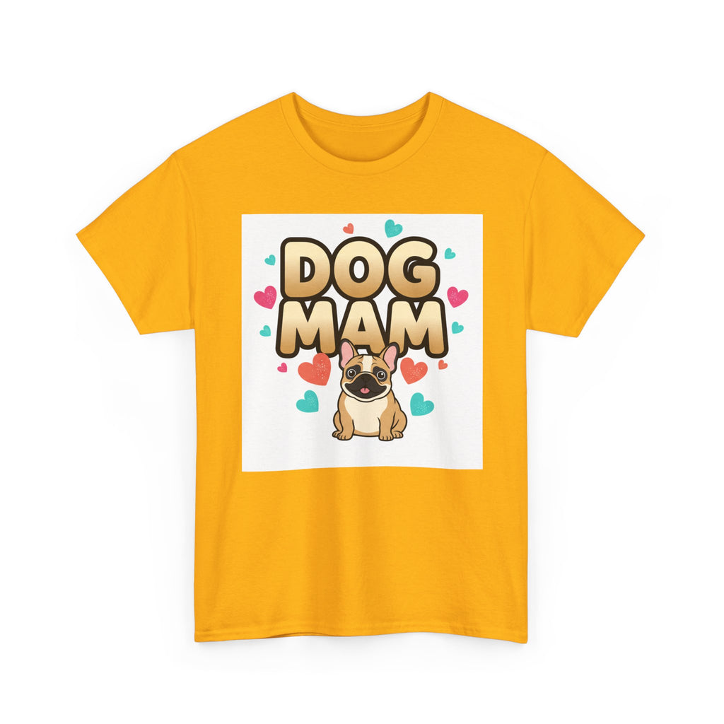 Dog Mom T-Shirt — Cute Pug Design with Hearts, Perfect Gift for Dog Lovers