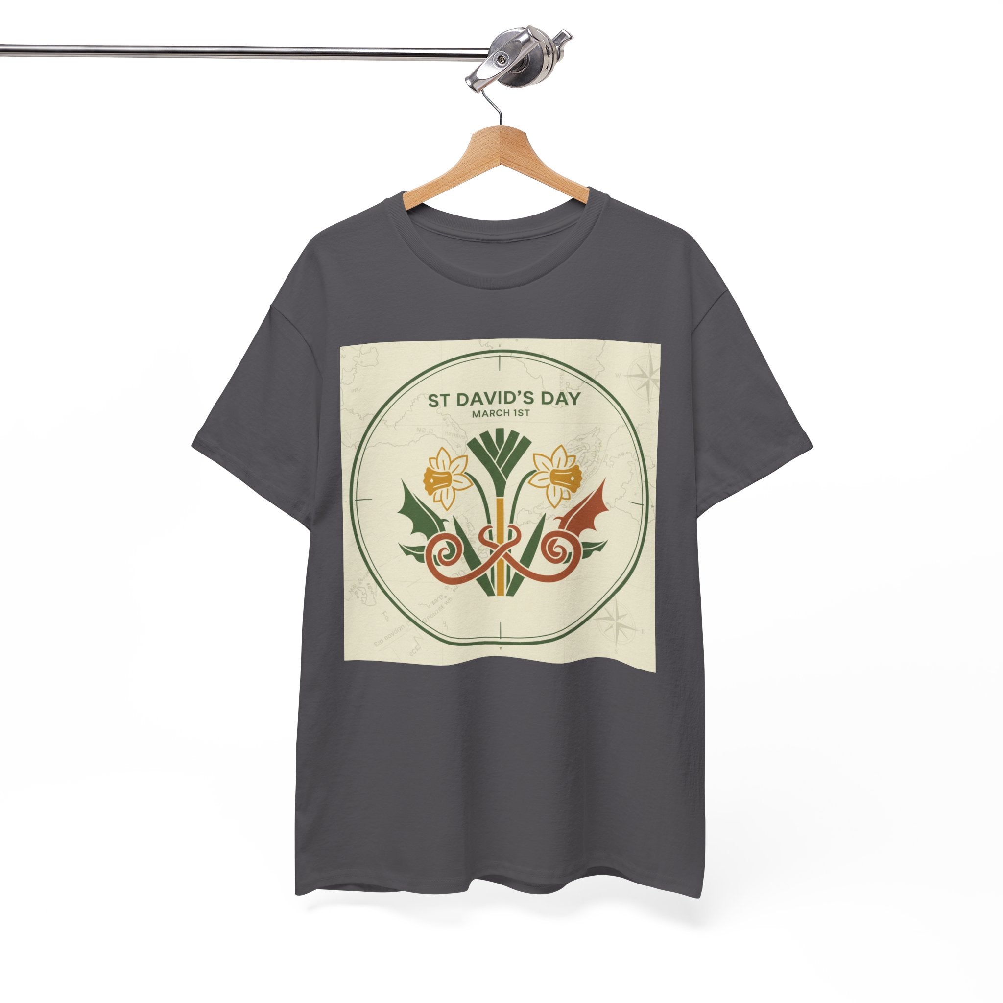 St. David's Day Floral Tee — Welsh Daffodil & Leek Celebration Shirt