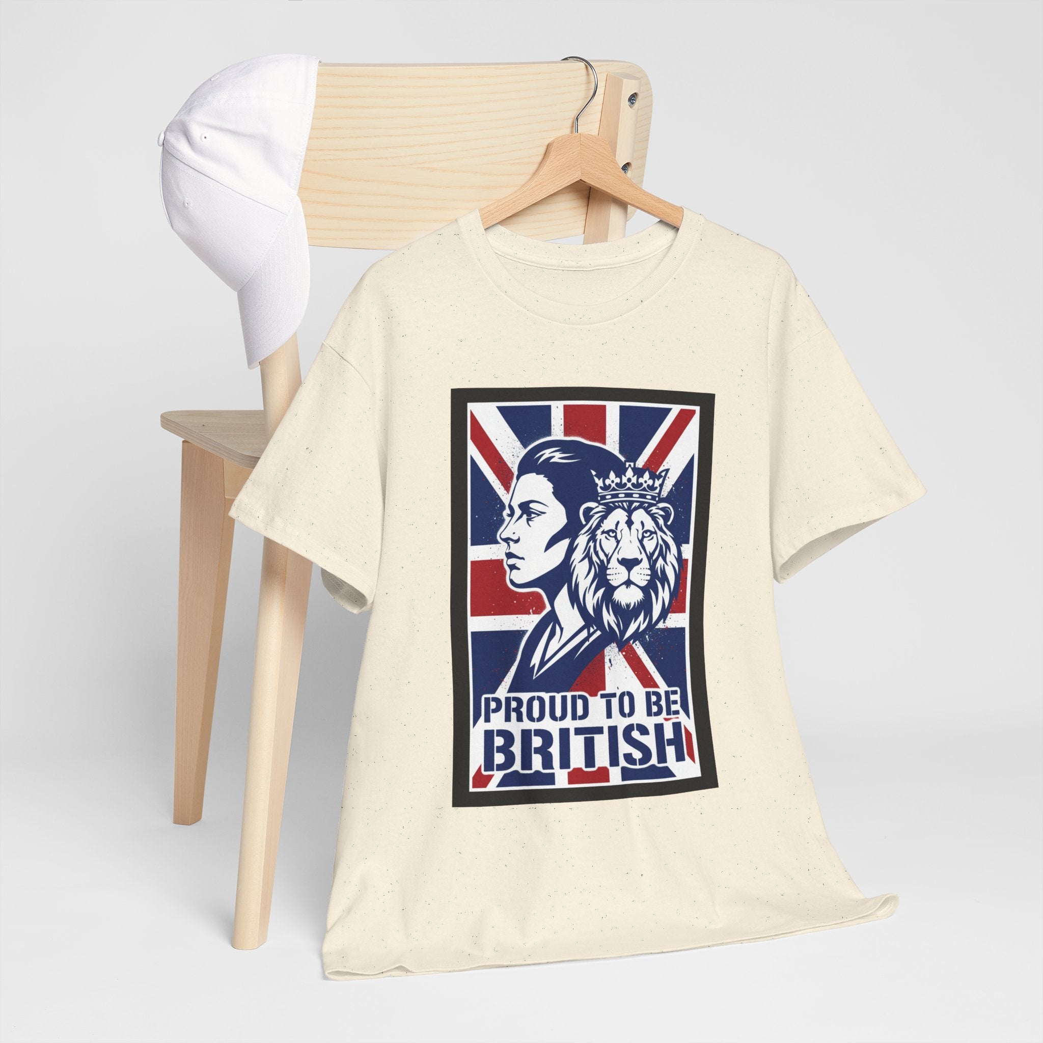 Proud to Be British T-Shirt – Union Jack Lion Graphic Tee