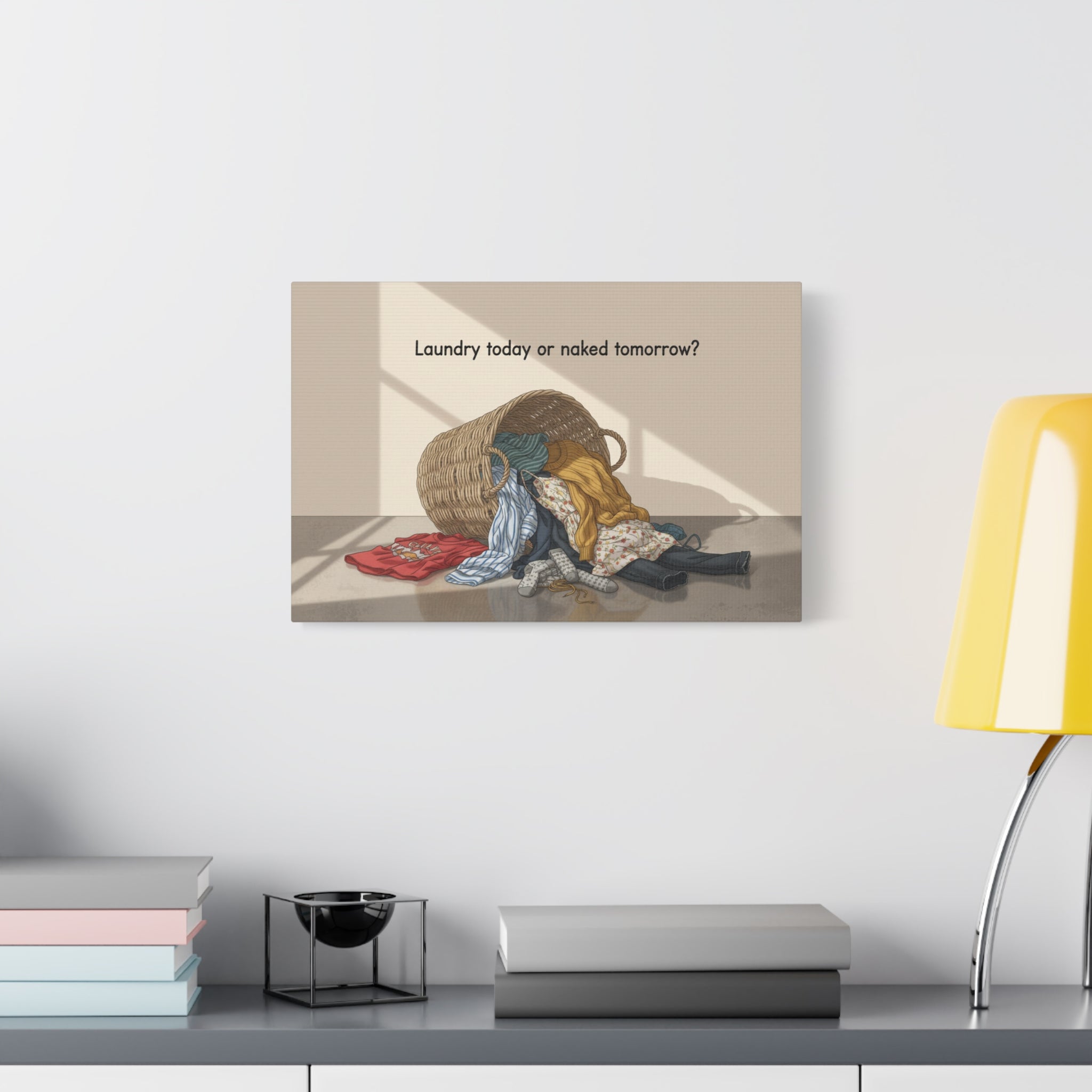 Laundry Today or Naked Tomorrow Canvas Wall Art