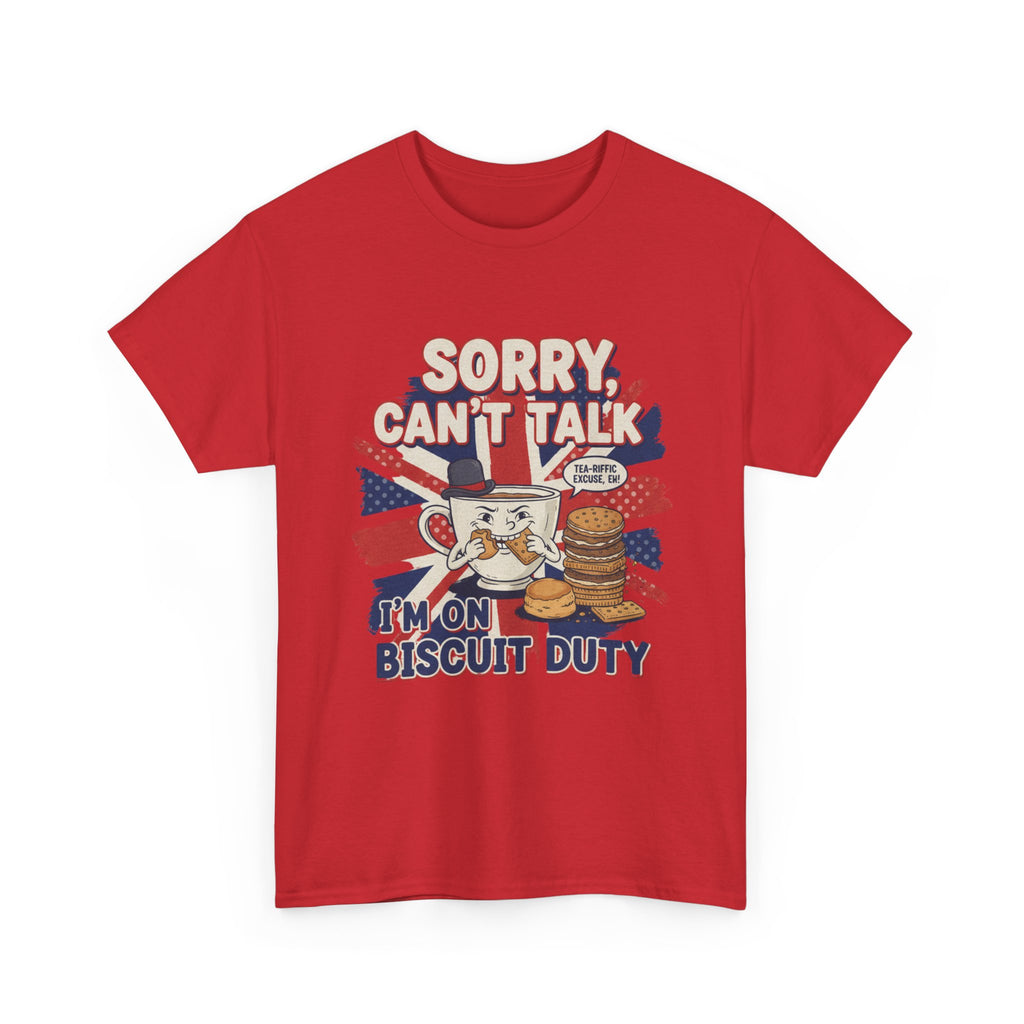 Biscuit Duty T‑Shirt - "Sorry Can't Talk, I'm On Biscuit Duty" British Tea & Biscuit Graphic Tee