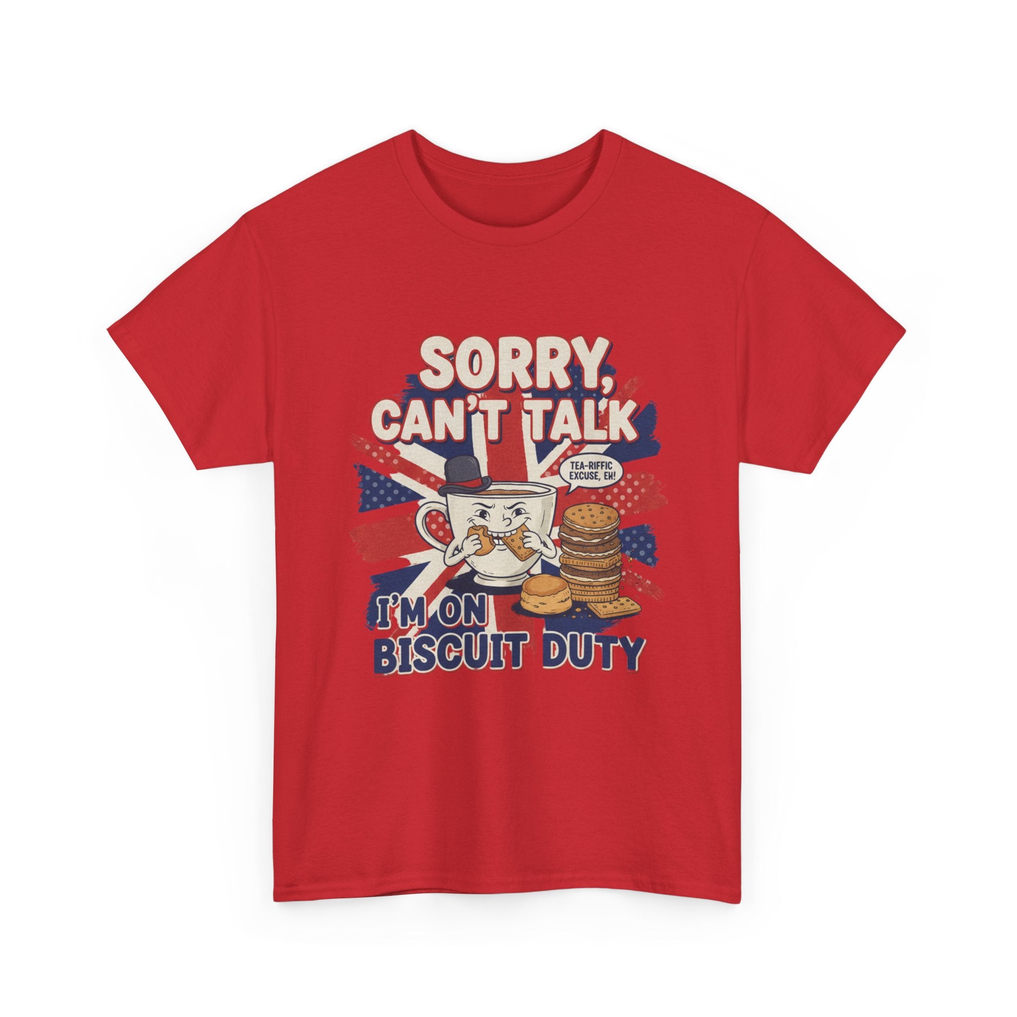 Biscuit Duty T‑Shirt - "Sorry Can't Talk, I'm On Biscuit Duty" British Tea & Biscuit Graphic Tee