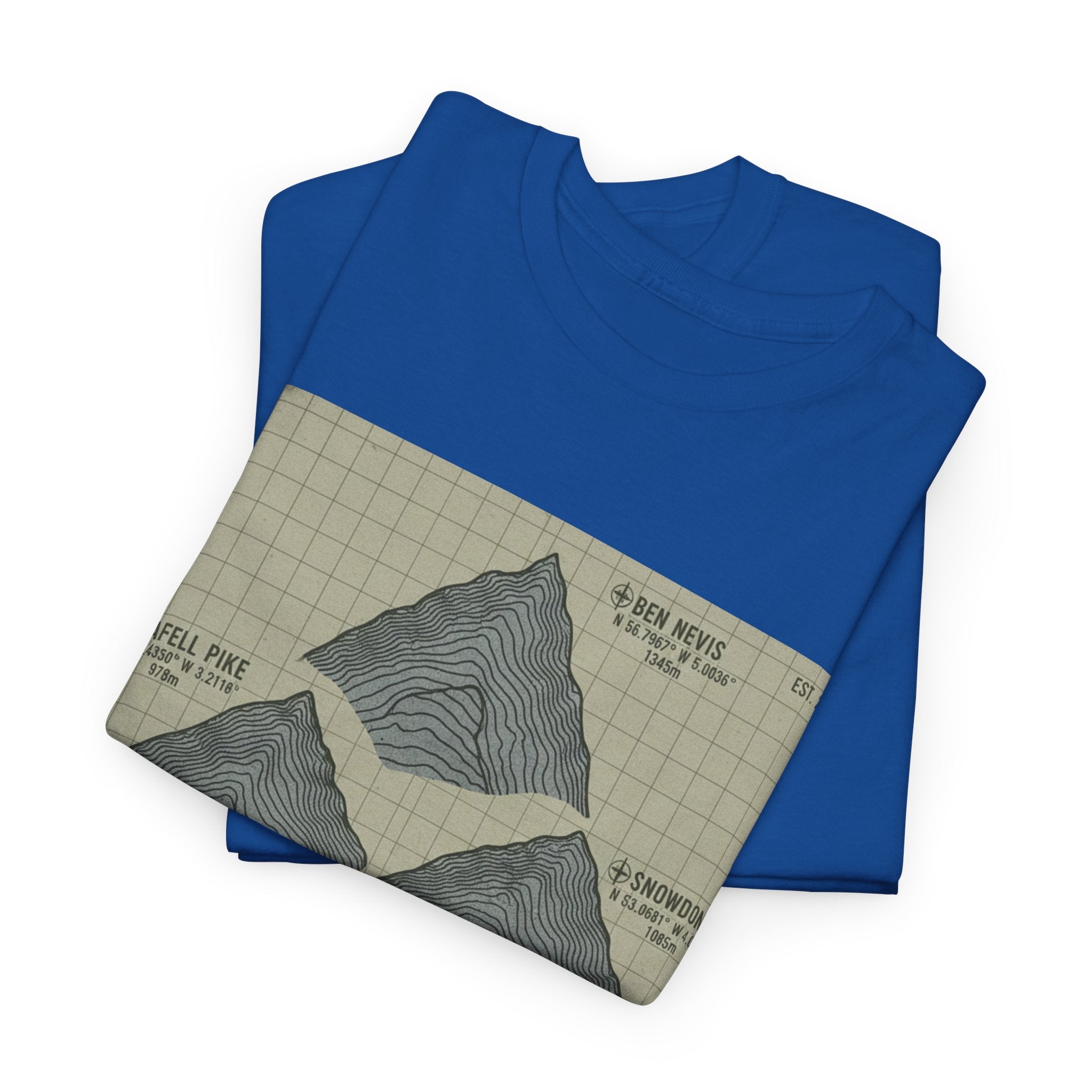 Three Peaks Challenge Graphic T-Shirt — Retro UK Mountain Summit Tee