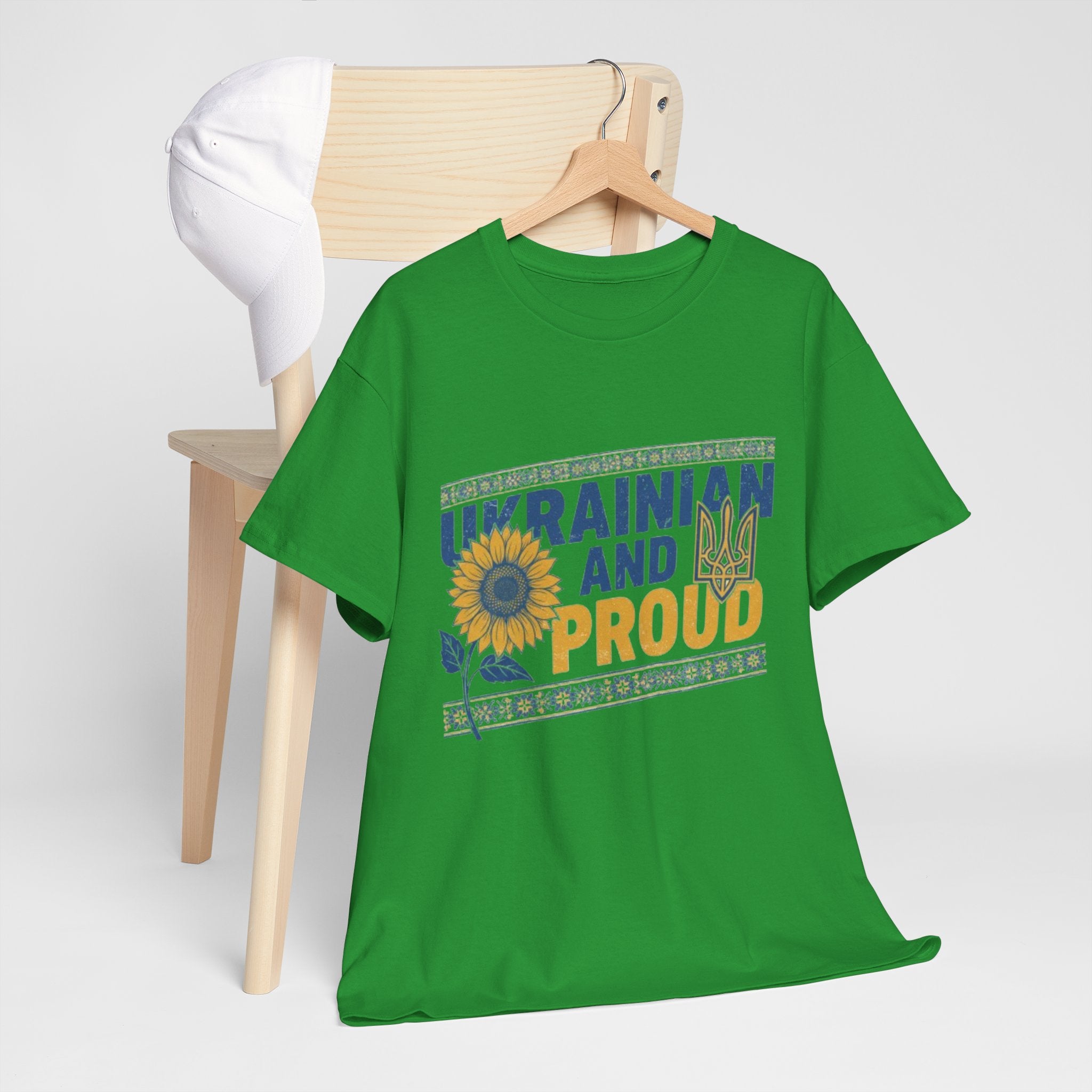 Ukrainian and Proud T-Shirt — Sunflower & Tryzub Patriotic Tee
