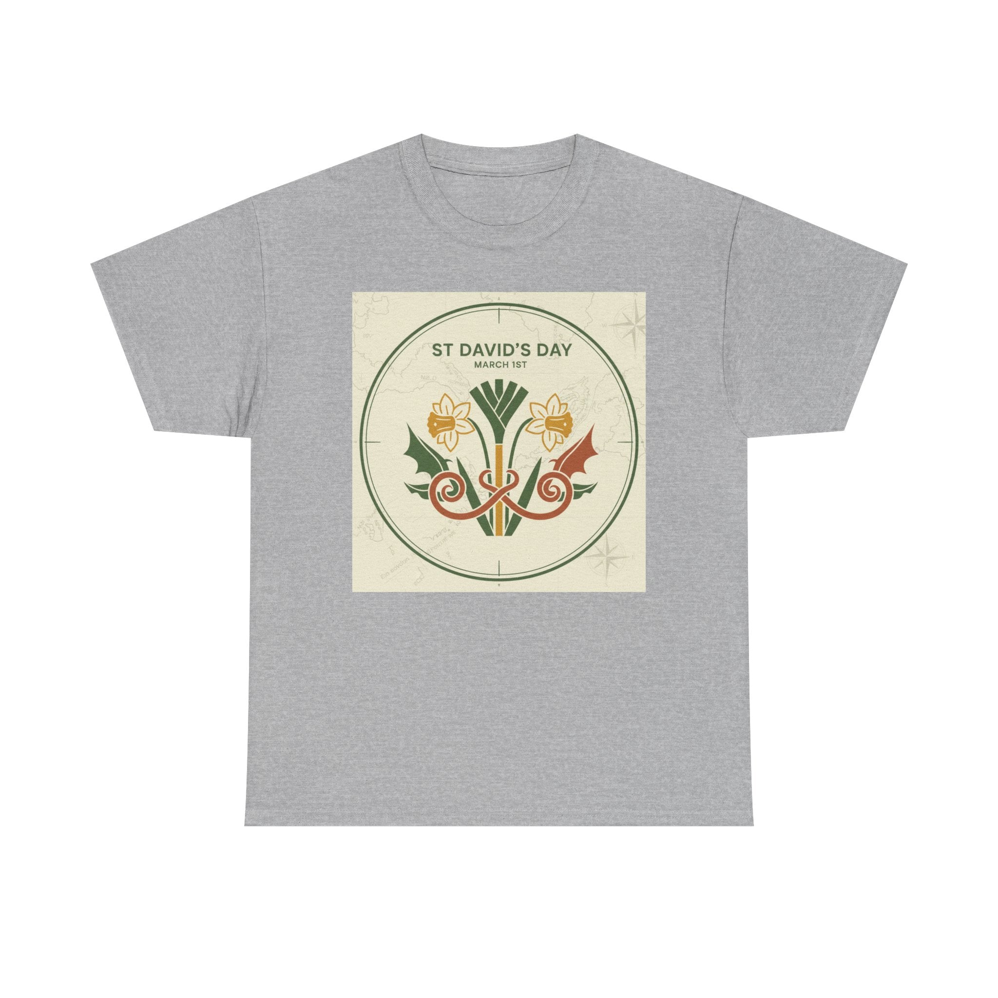 St. David's Day Floral Tee — Welsh Daffodil & Leek Celebration Shirt