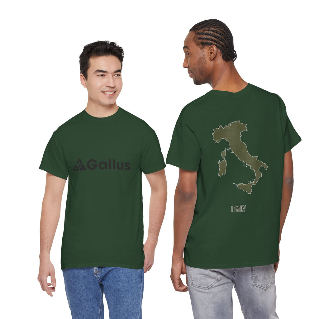 Italy Map Tee — GALLUS Logo Casual Cotton T-Shirt