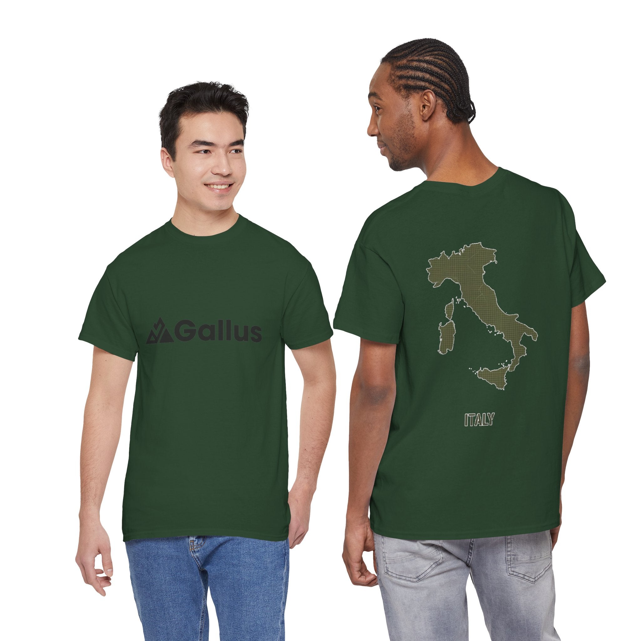 Italy Map Tee — GALLUS Logo Casual Cotton T-Shirt