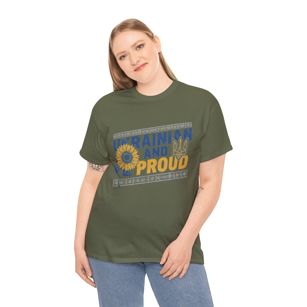 Ukrainian and Proud T-Shirt — Sunflower & Tryzub Patriotic Tee