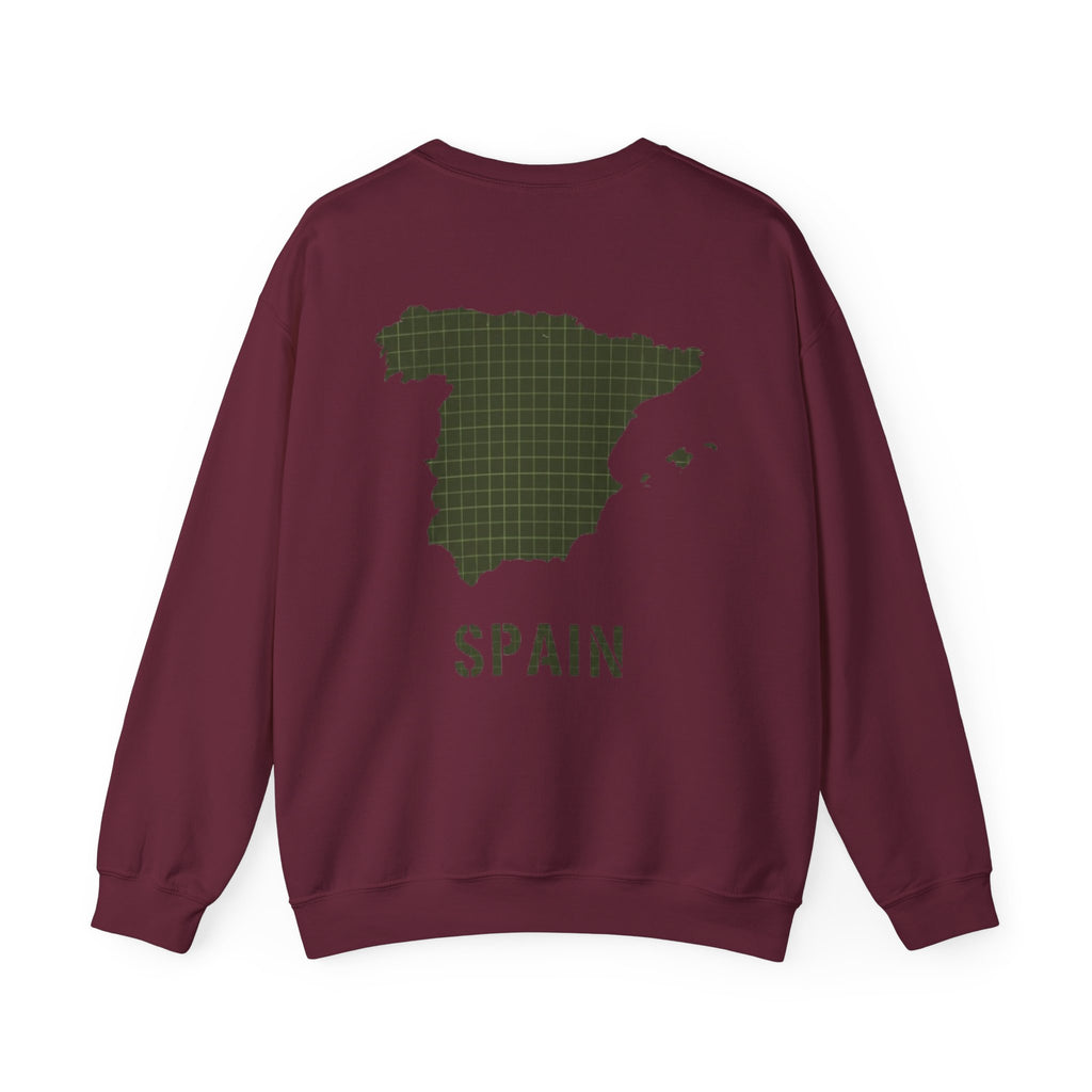 Spain Map Crewneck Sweatshirt — GALLUS Logo Travel Pullover