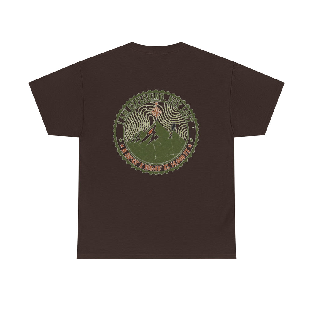 Adventure Mountain Tee – "I Am Exploring, Not Lost" Graphic T-Shirt