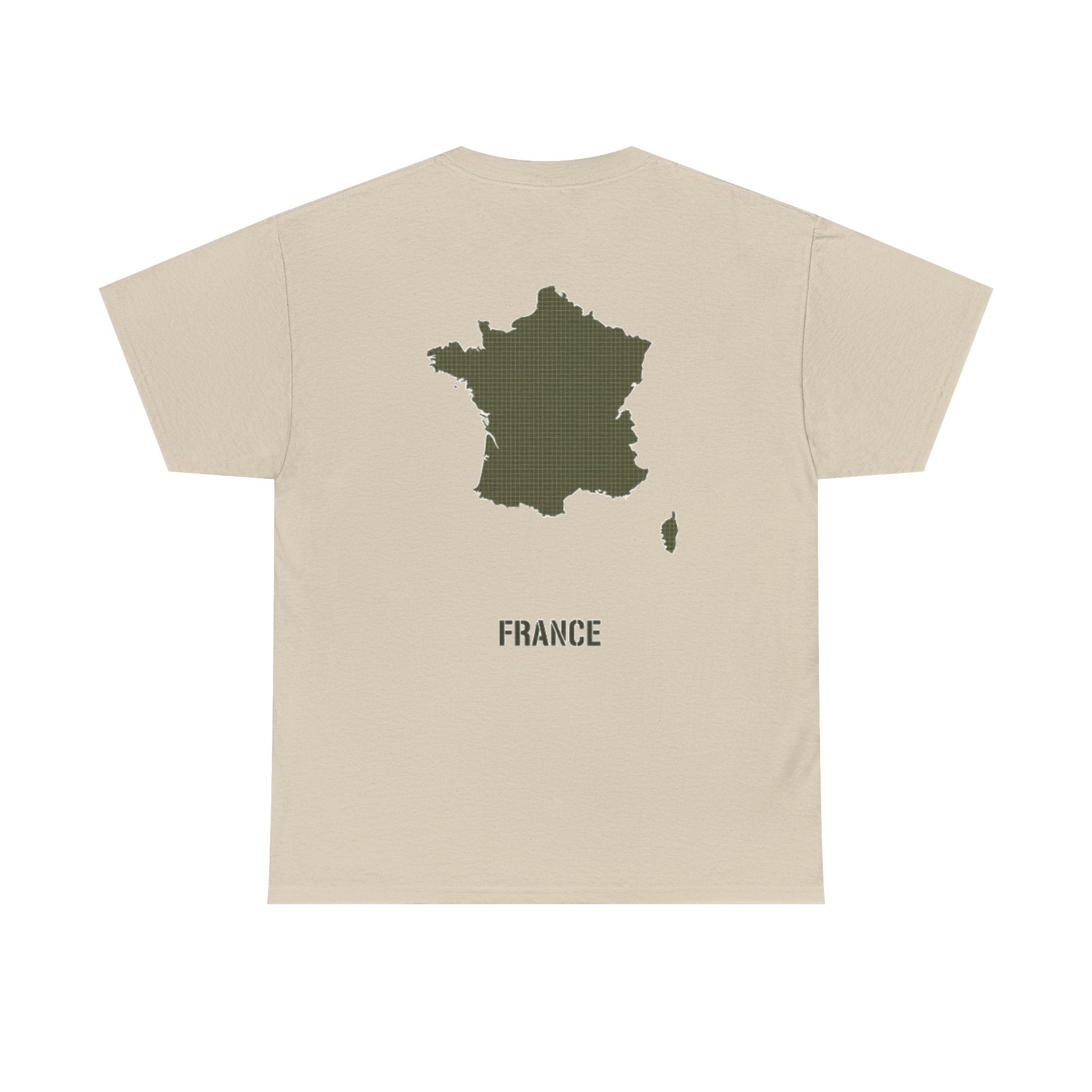 France Map T-Shirt — Minimalist Olive France Map Tee