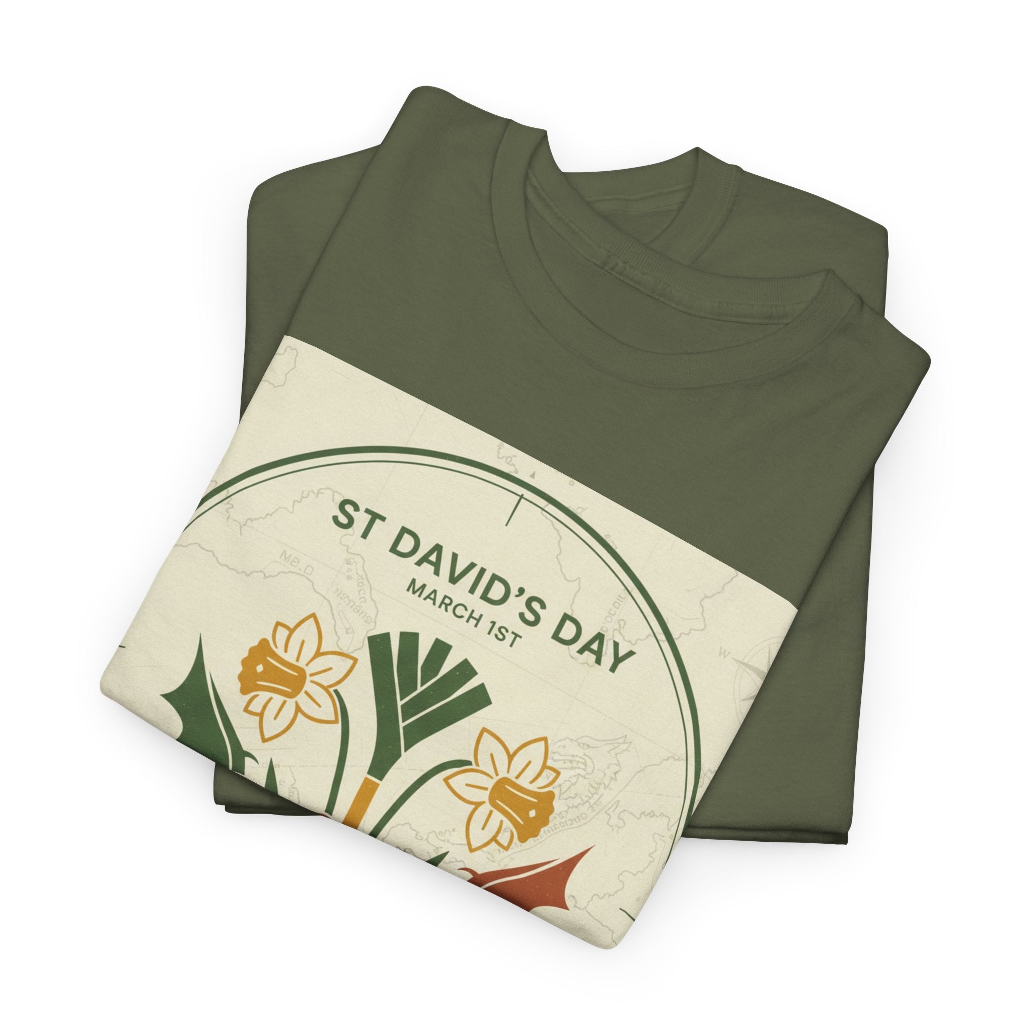 St. David's Day Floral Tee — Welsh Daffodil & Leek Celebration Shirt