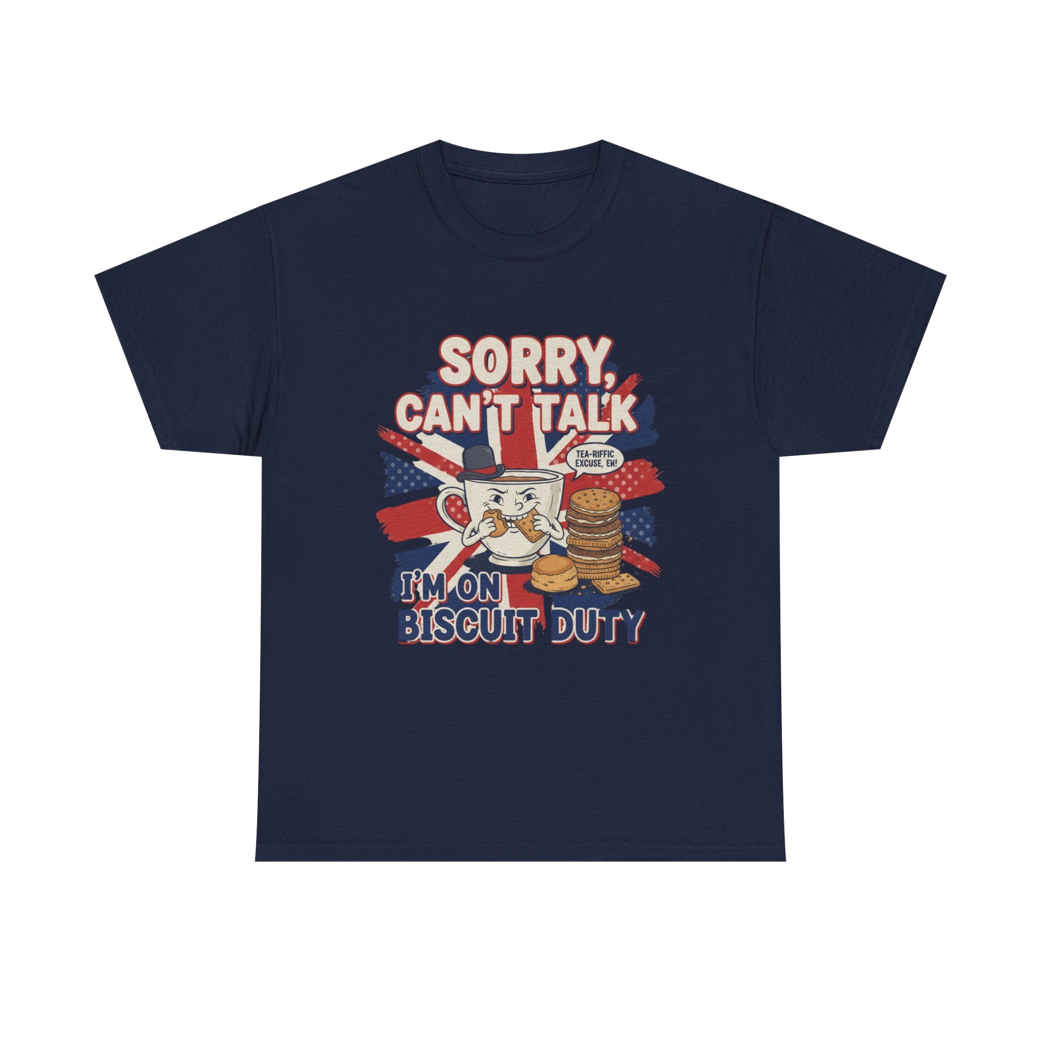 Biscuit Duty T‑Shirt - "Sorry Can't Talk, I'm On Biscuit Duty" British Tea & Biscuit Graphic Tee