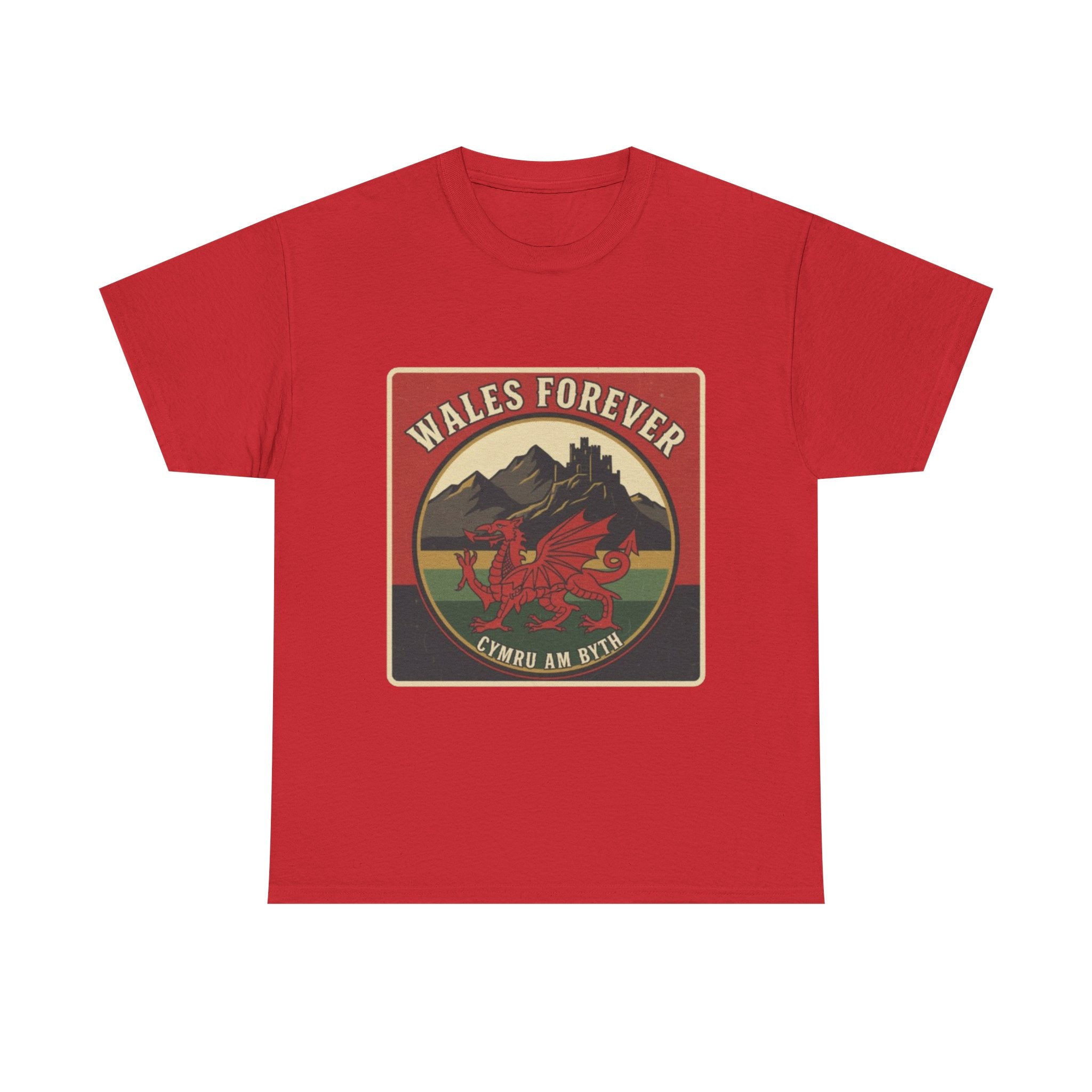 Wales Forever T-Shirt — Vintage Welsh Dragon Crest Tee