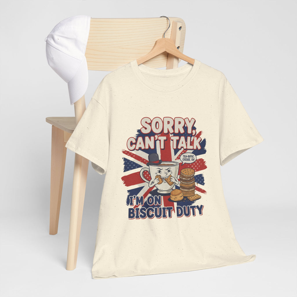 Biscuit Duty T‑Shirt - "Sorry Can't Talk, I'm On Biscuit Duty" British Tea & Biscuit Graphic Tee