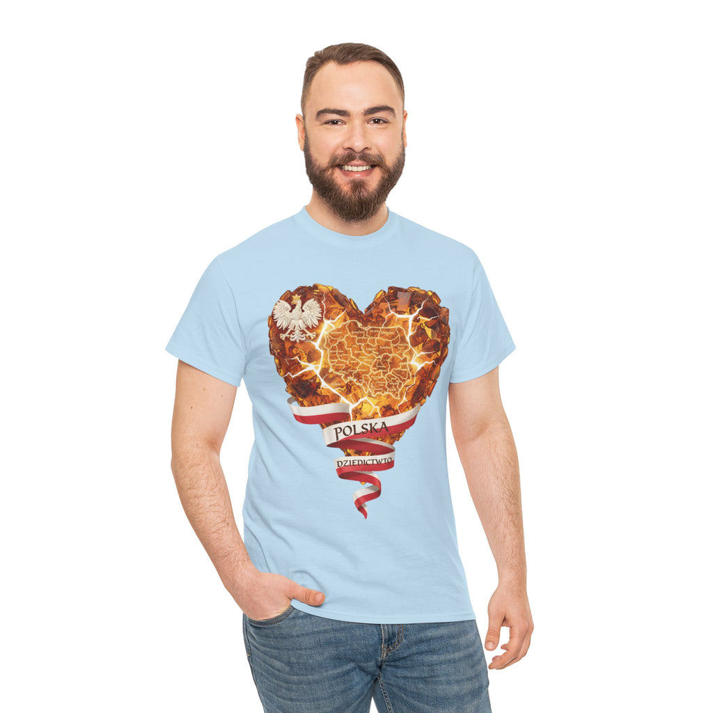 Polish Pride Heart Flame Tee | Polska Heritage T-Shirt