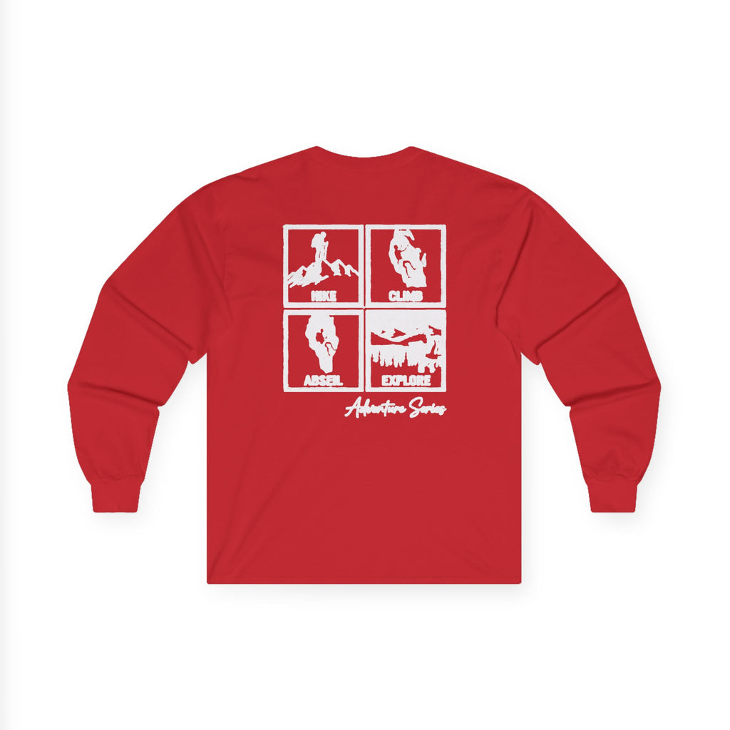 Long Sleeve Tee — Gallus Adventure Series: Hike, Climb, Abseil, Explore Graphic