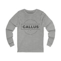 Gallus Logo Long Sleeve Tee — Minimal Vintage Badge Graphic Shirt