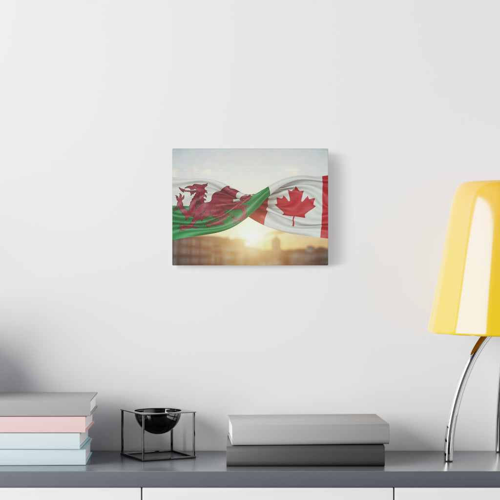 Welsh-Canadian Flag Canvas Print — Matte Stretched Wall Art (1.25")