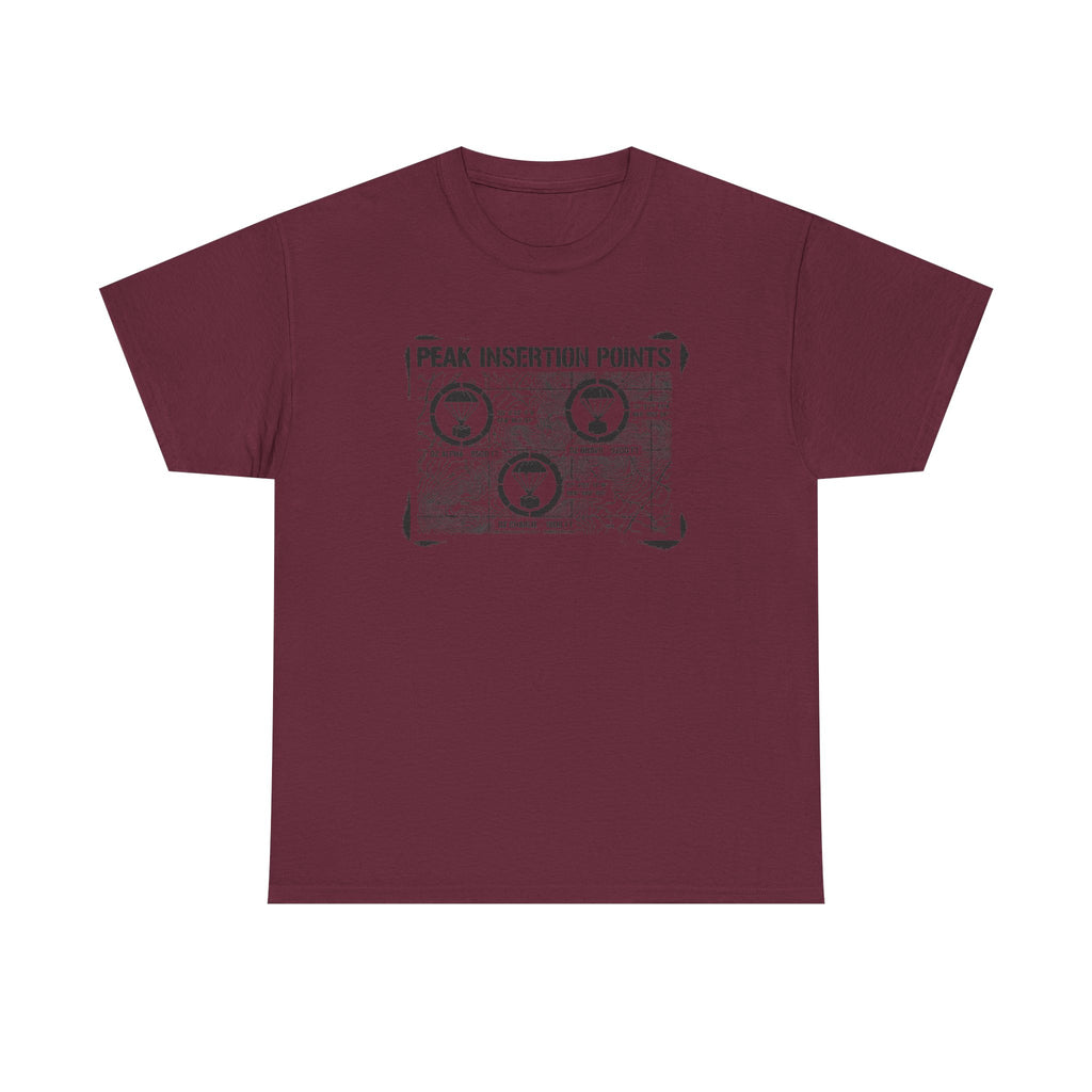 Retro Mountain Schematic Graphic T-Shirt — Technical Diagram Hiking Tee