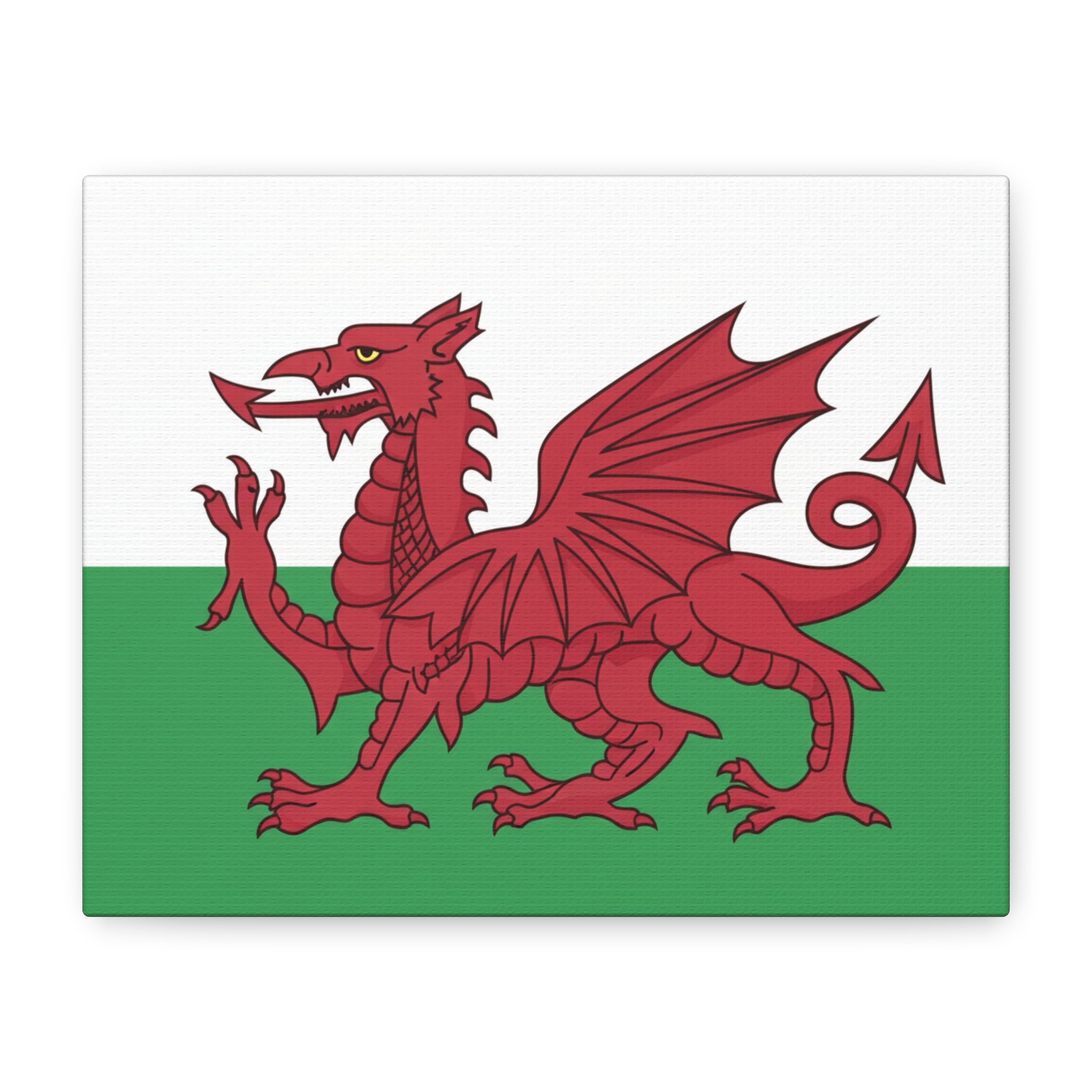 Welsh Flag Canvas Print — Red Dragon Matte Stretched Wall Art