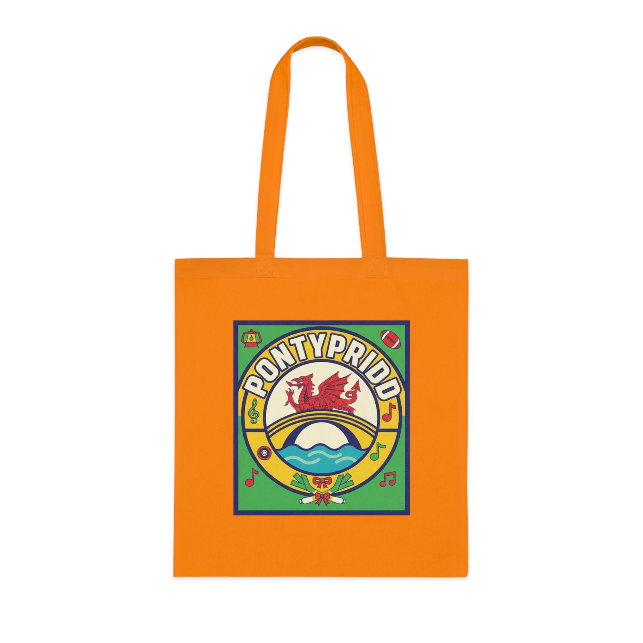 Pontypridd Retro Welsh Pride Cotton Tote Bag