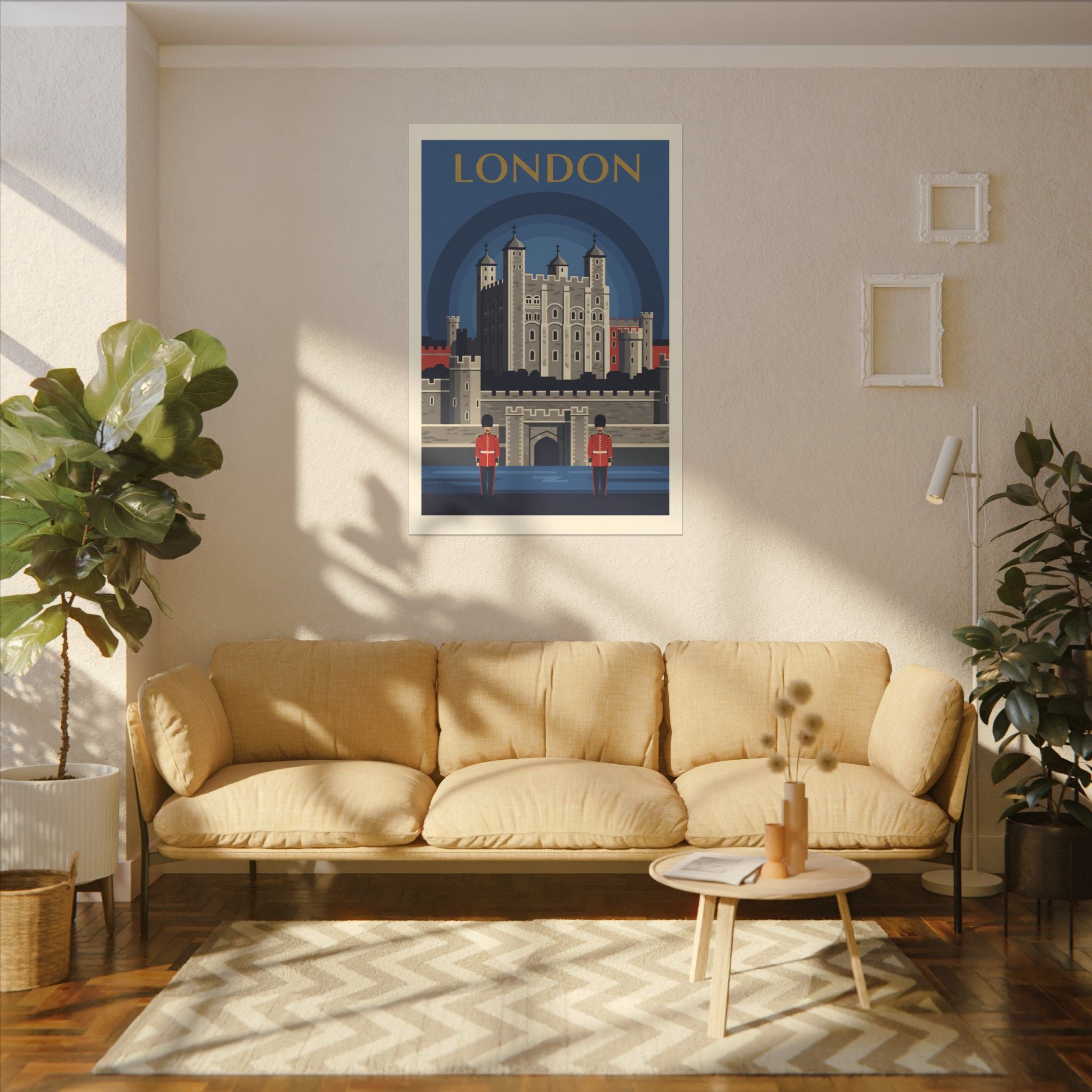 Tower of London Retro Travel Poster Canvas