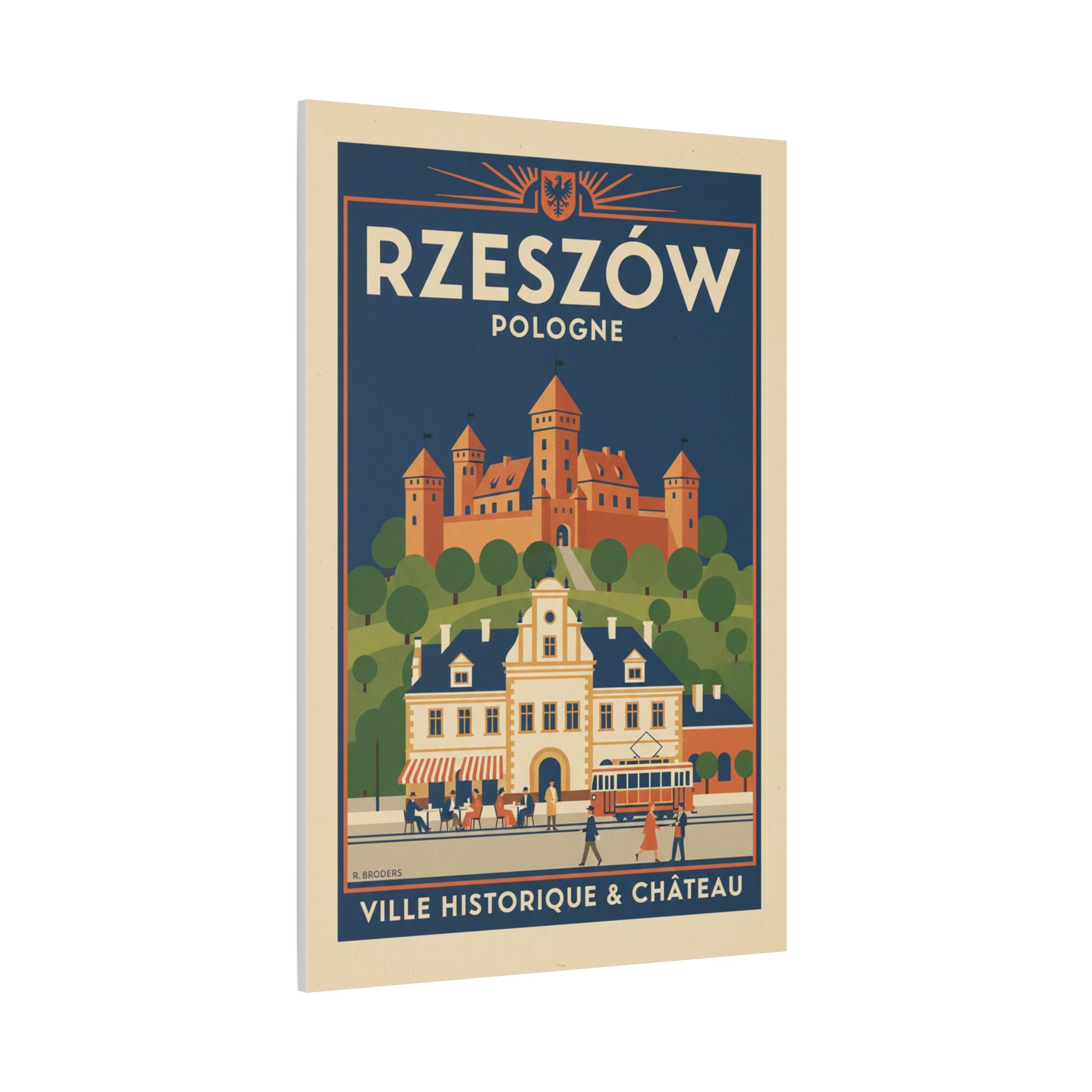 Rzeszów Vintage Travel Poster Canvas - Matte Stretched Wall Art